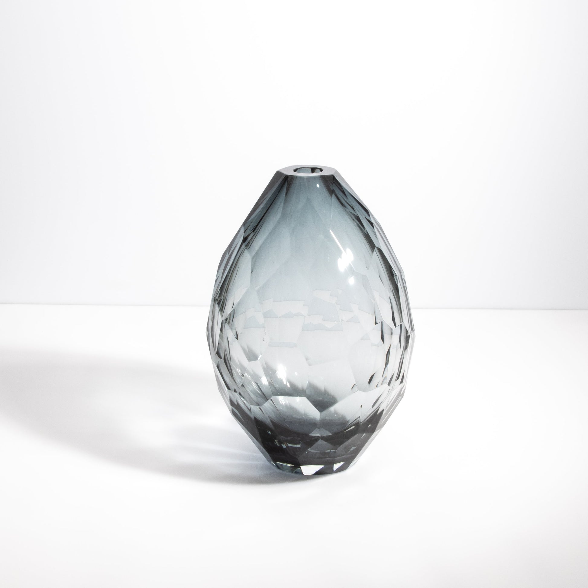 Murano Facet Vase in Grey