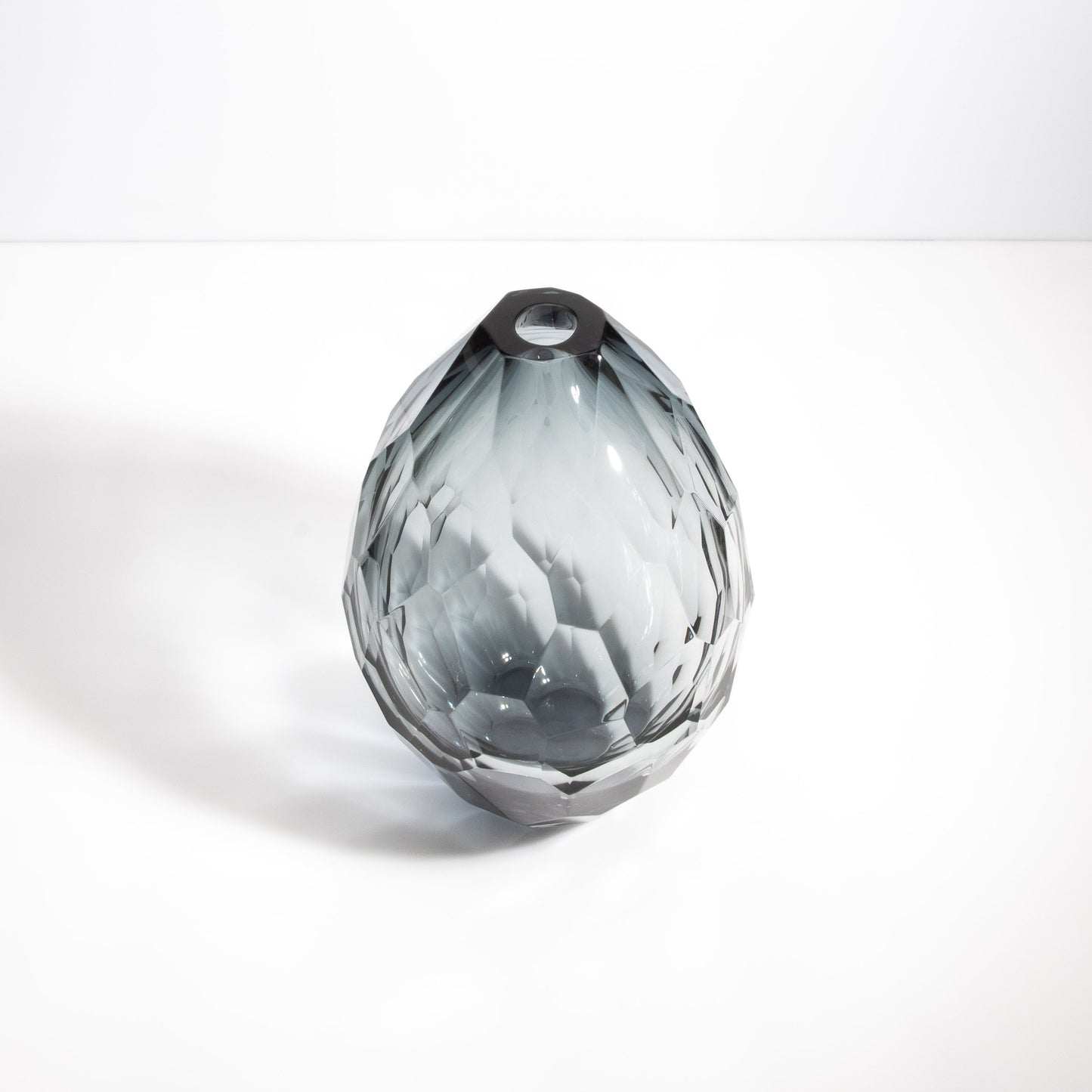 Murano Facet Vase in Grey
