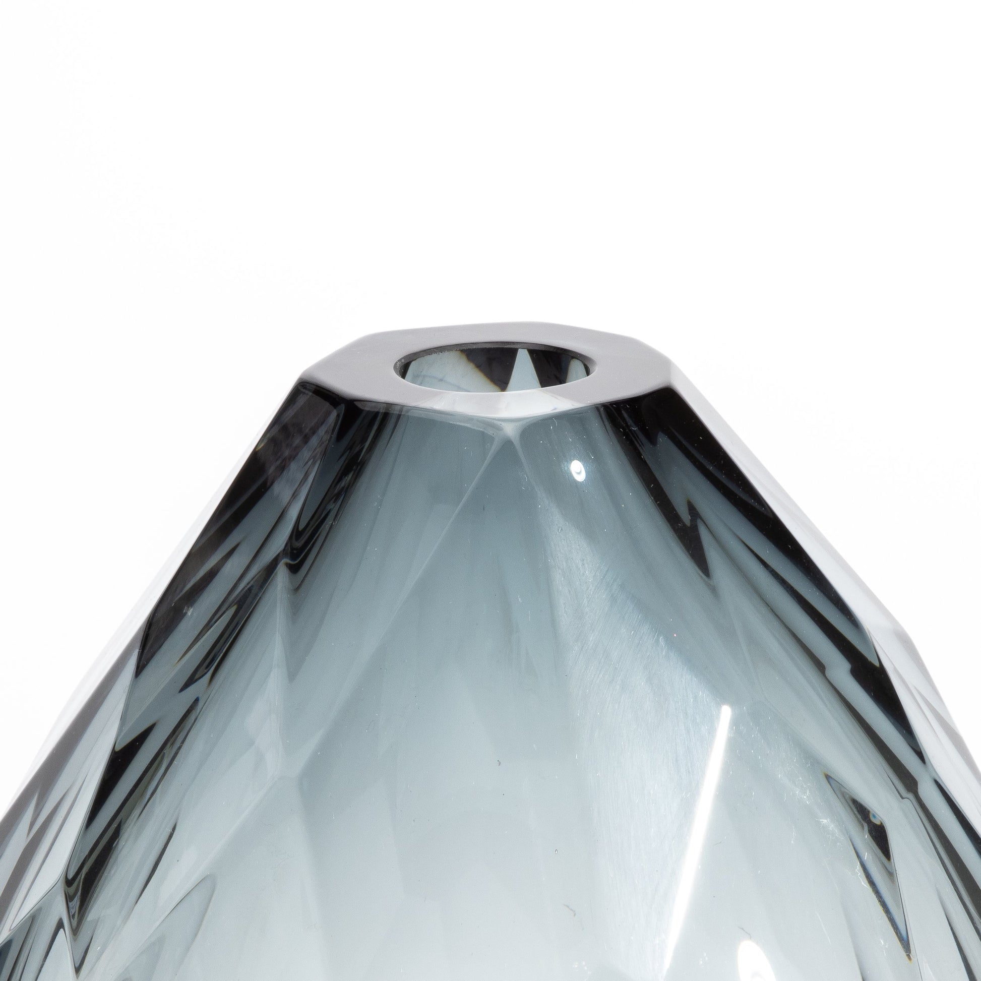 Murano Facet Vase in Grey