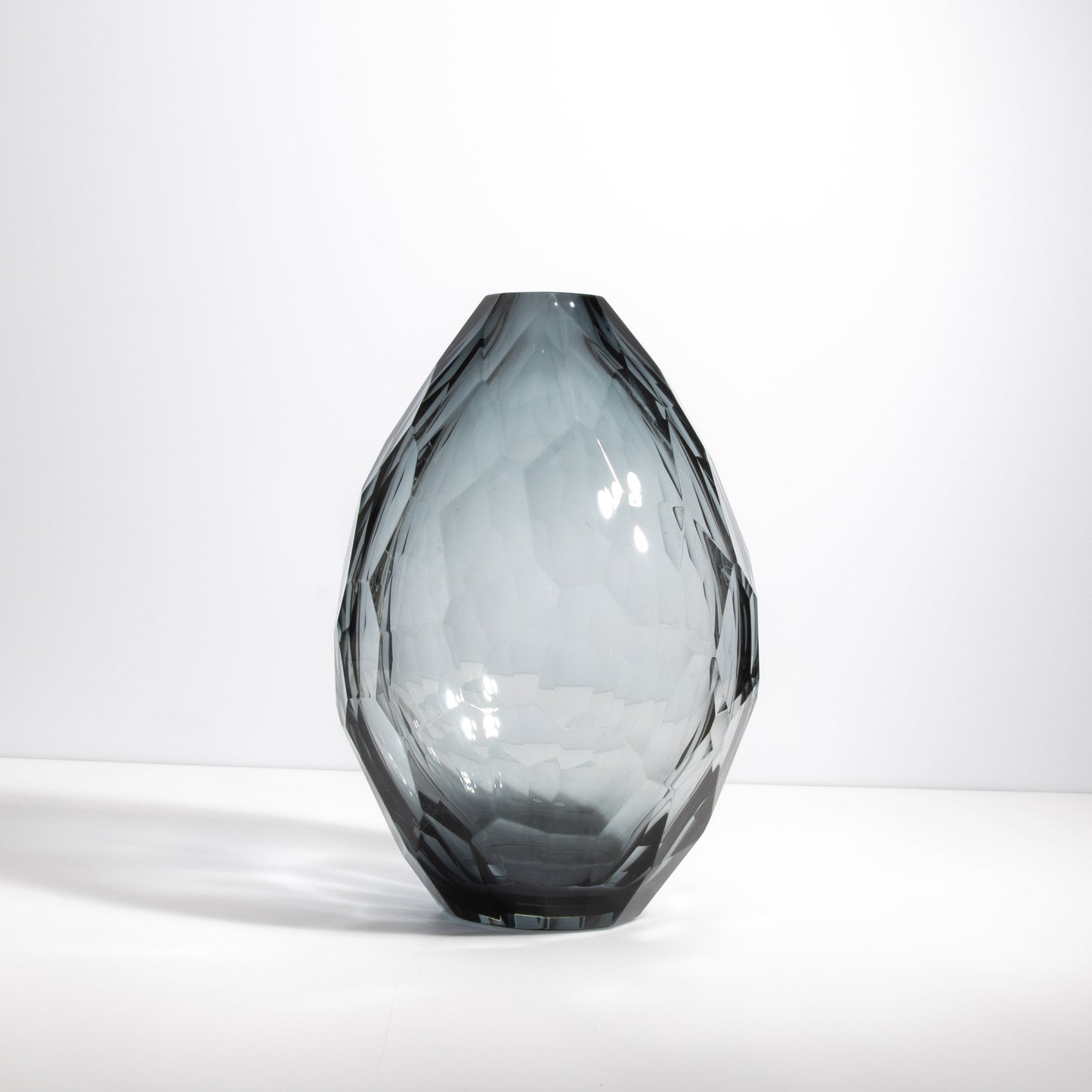Murano Facet Vase in Grey