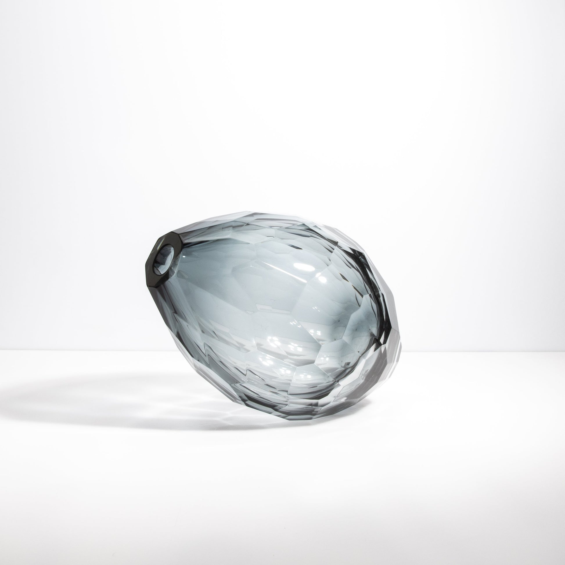 Murano Facet Vase in Grey