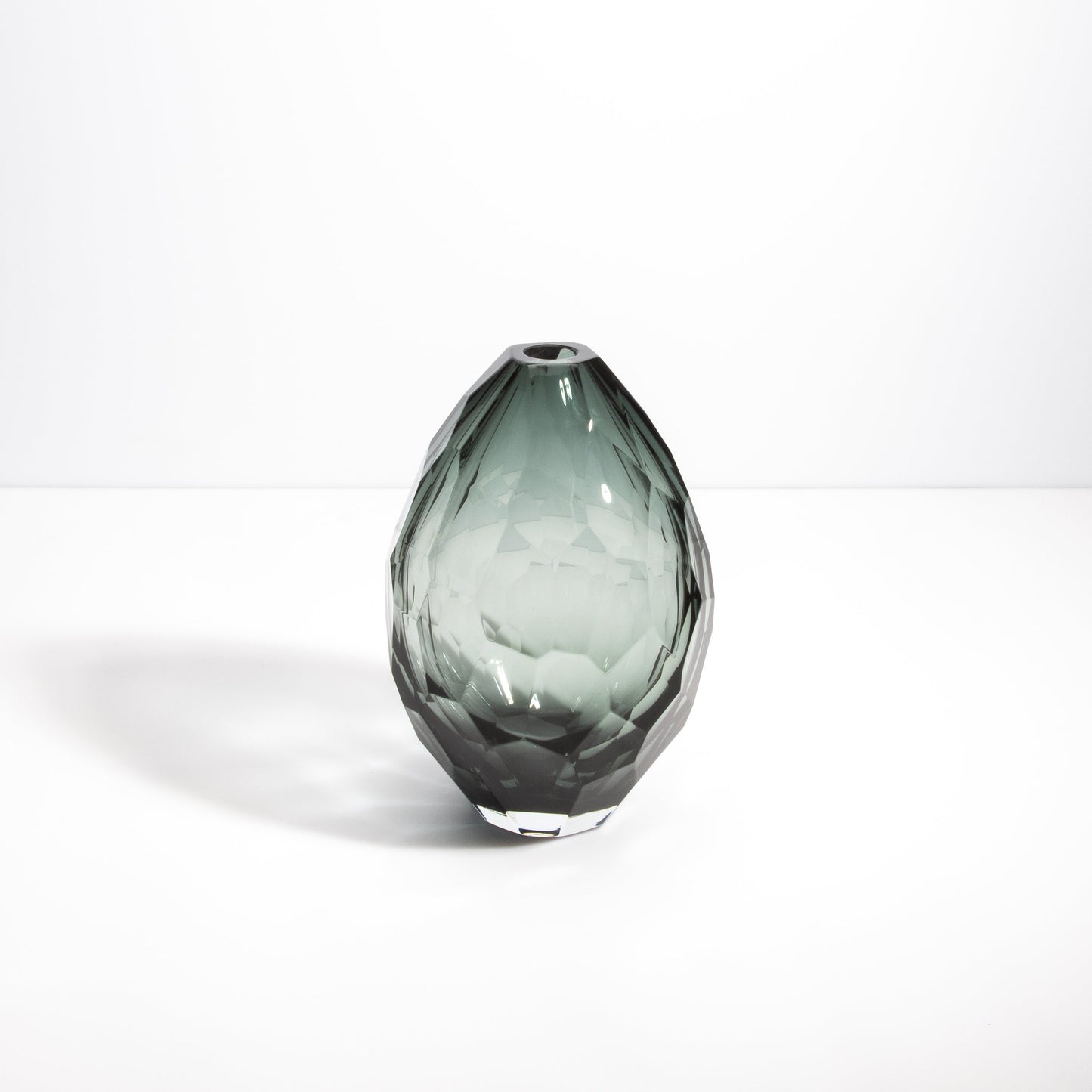 Murano Faceted Vase in Grey
