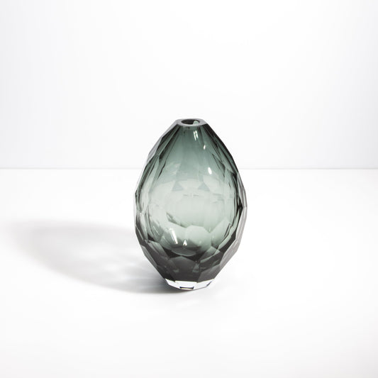 Murano Faceted Vase in Grey