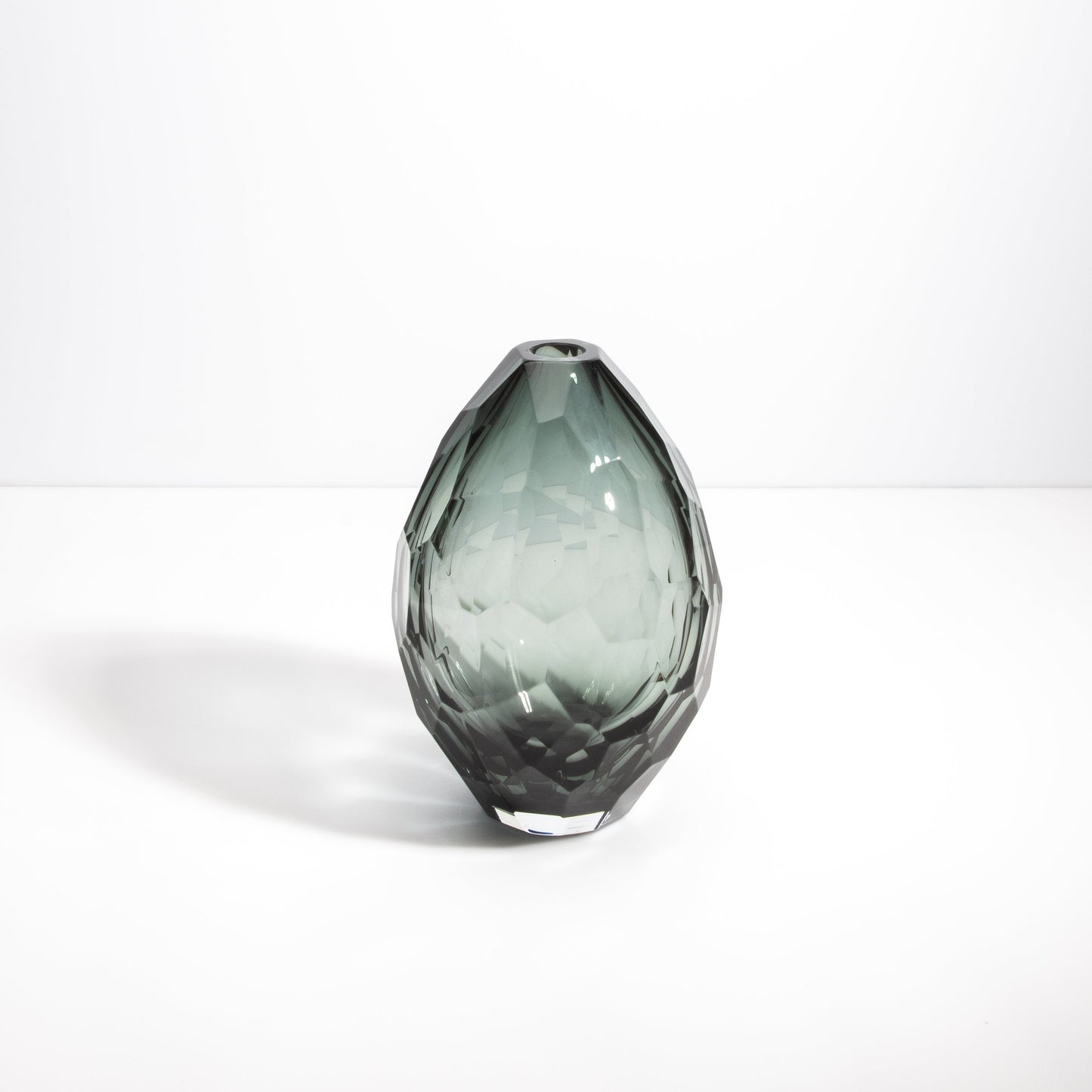 Murano Faceted Vase in Grey