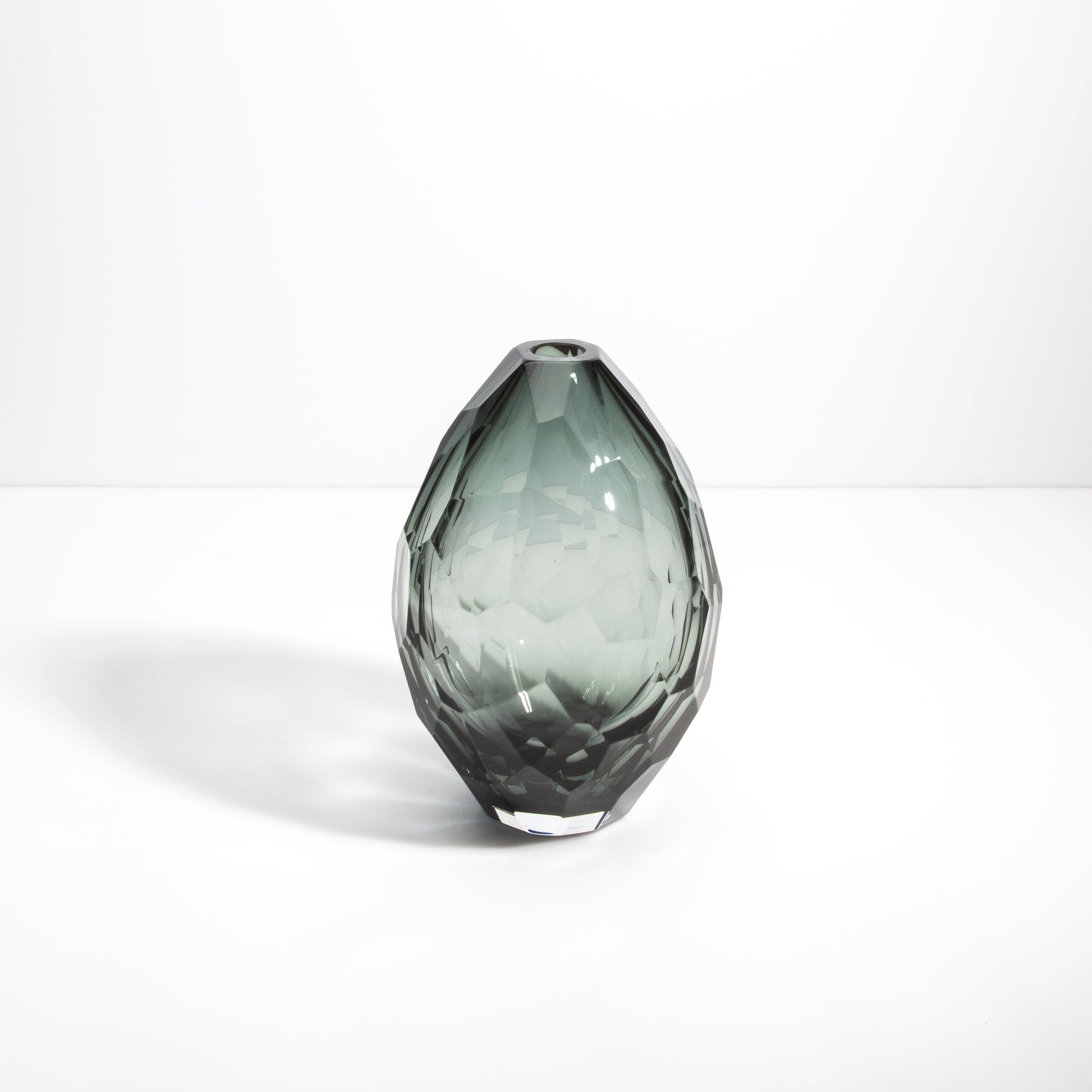 Murano Faceted Vase in Grey
