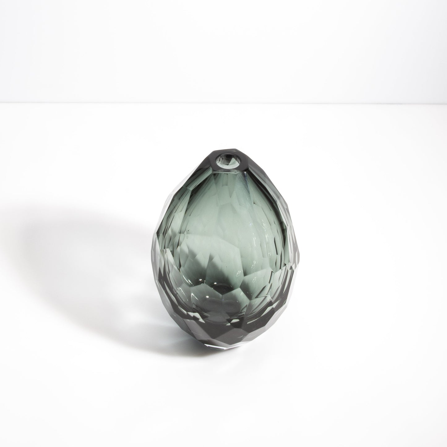 Murano Faceted Vase in Grey