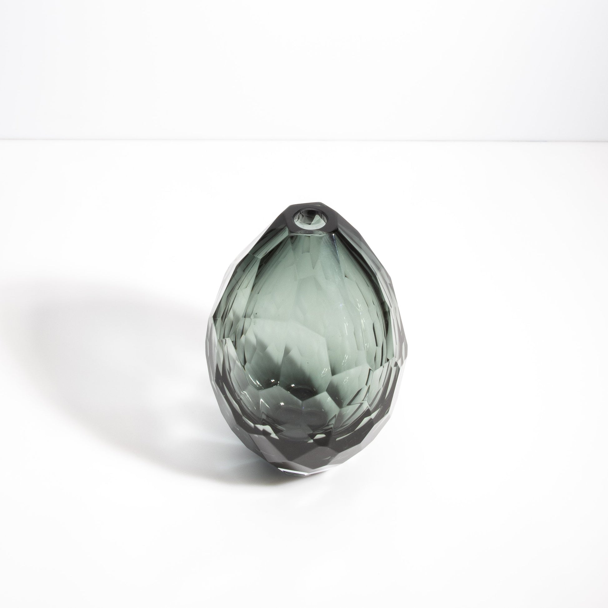 Murano Faceted Vase in Grey