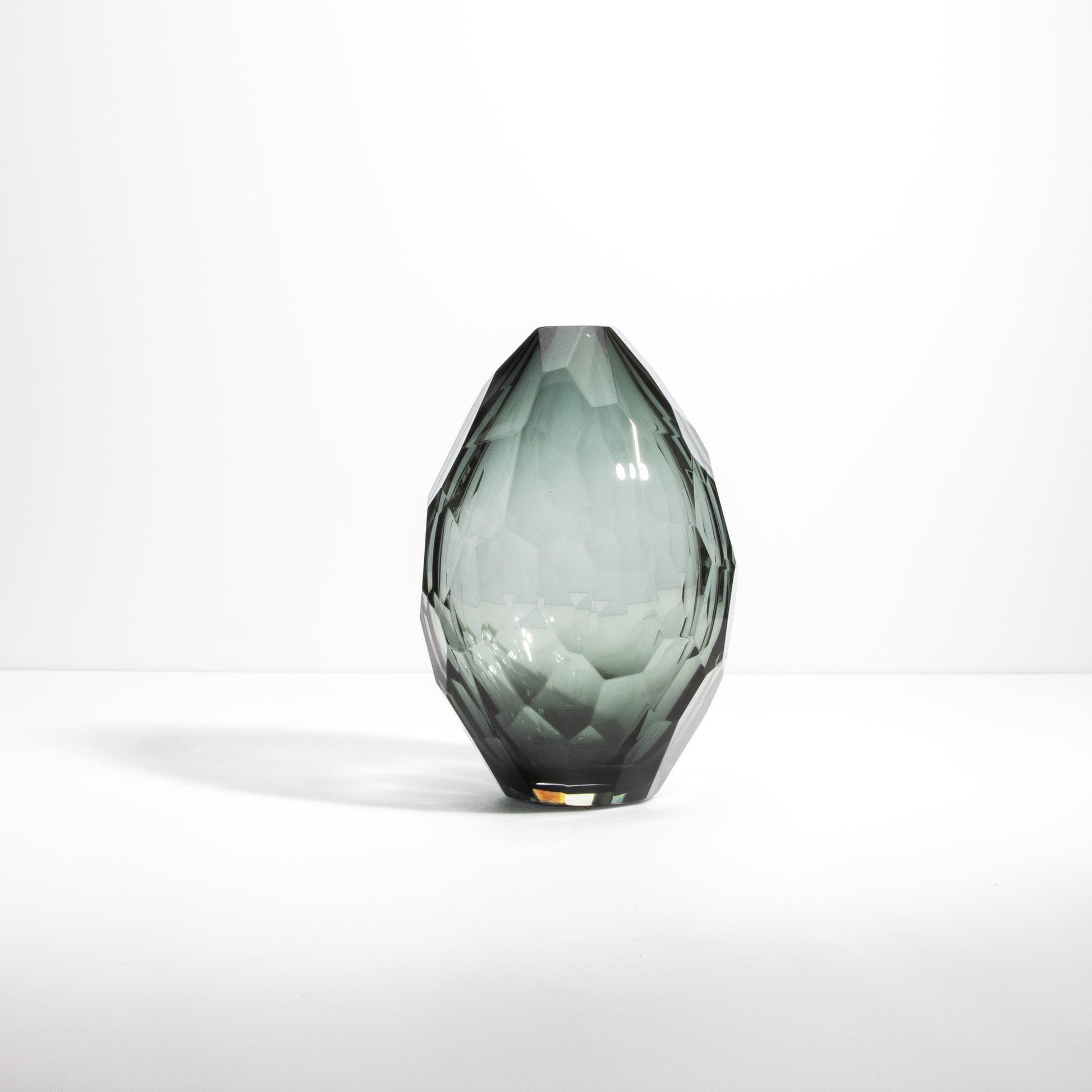 Murano Faceted Vase in Grey