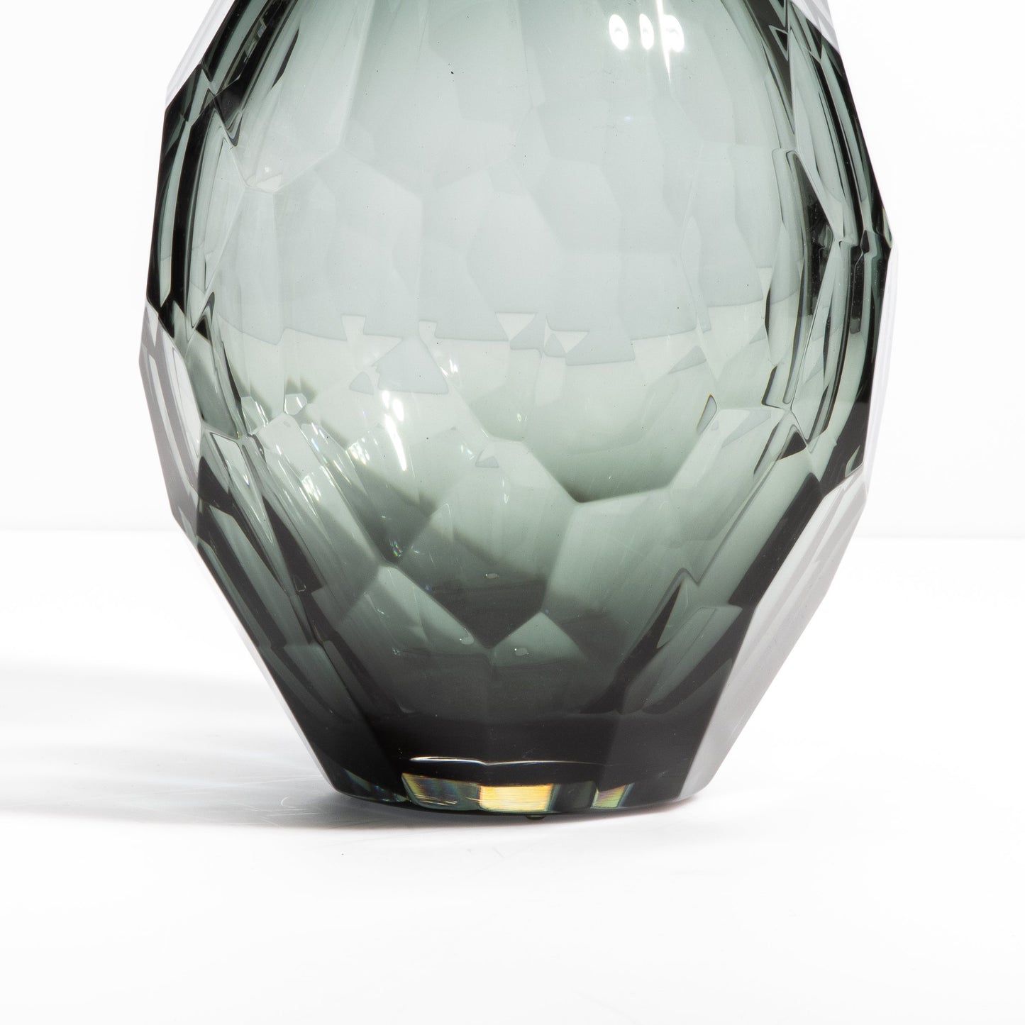 Murano Faceted Vase in Grey