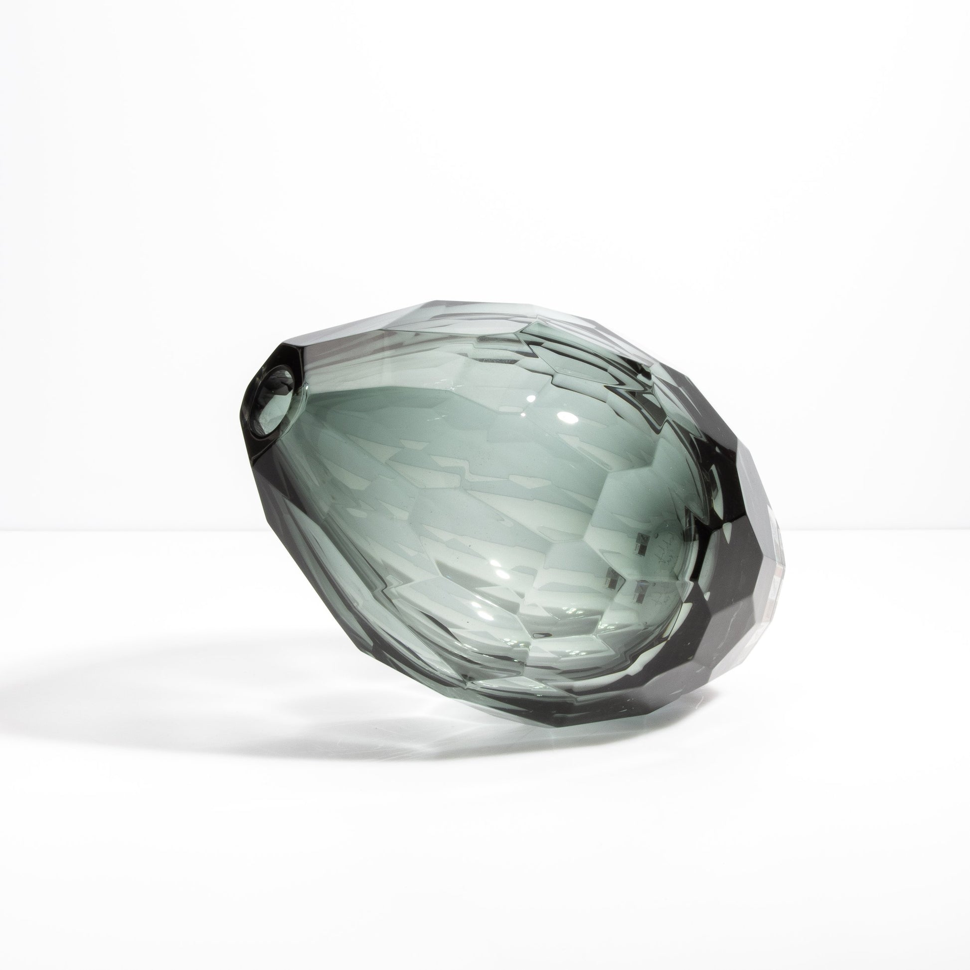 Murano Faceted Vase in Grey
