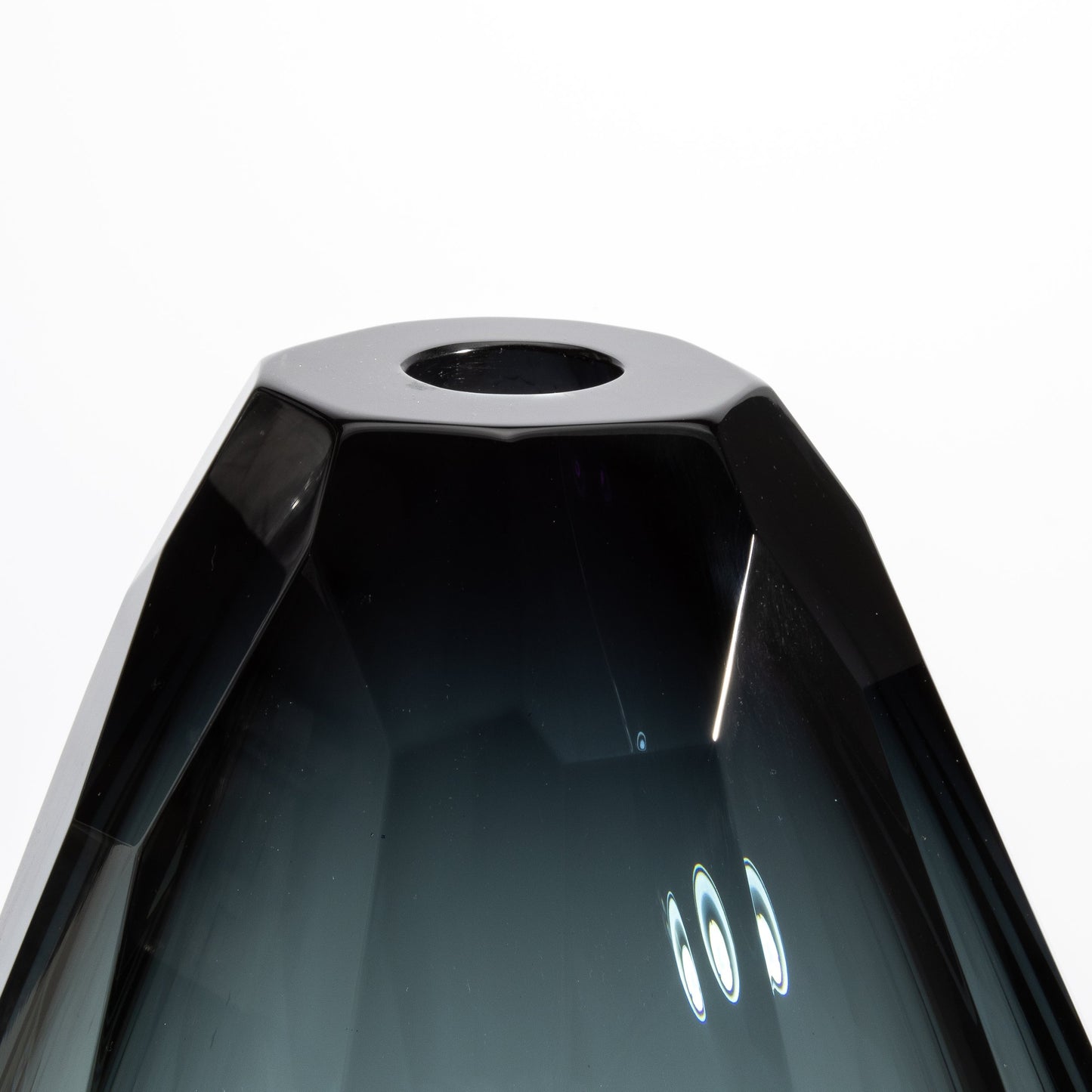 Murano Barrel Vase in Grey Smoke
