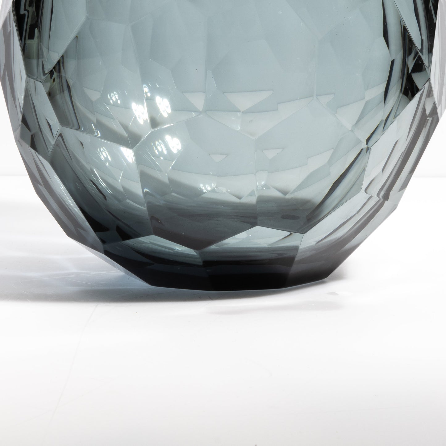 Murano Barrel Vase in Grey Smoke