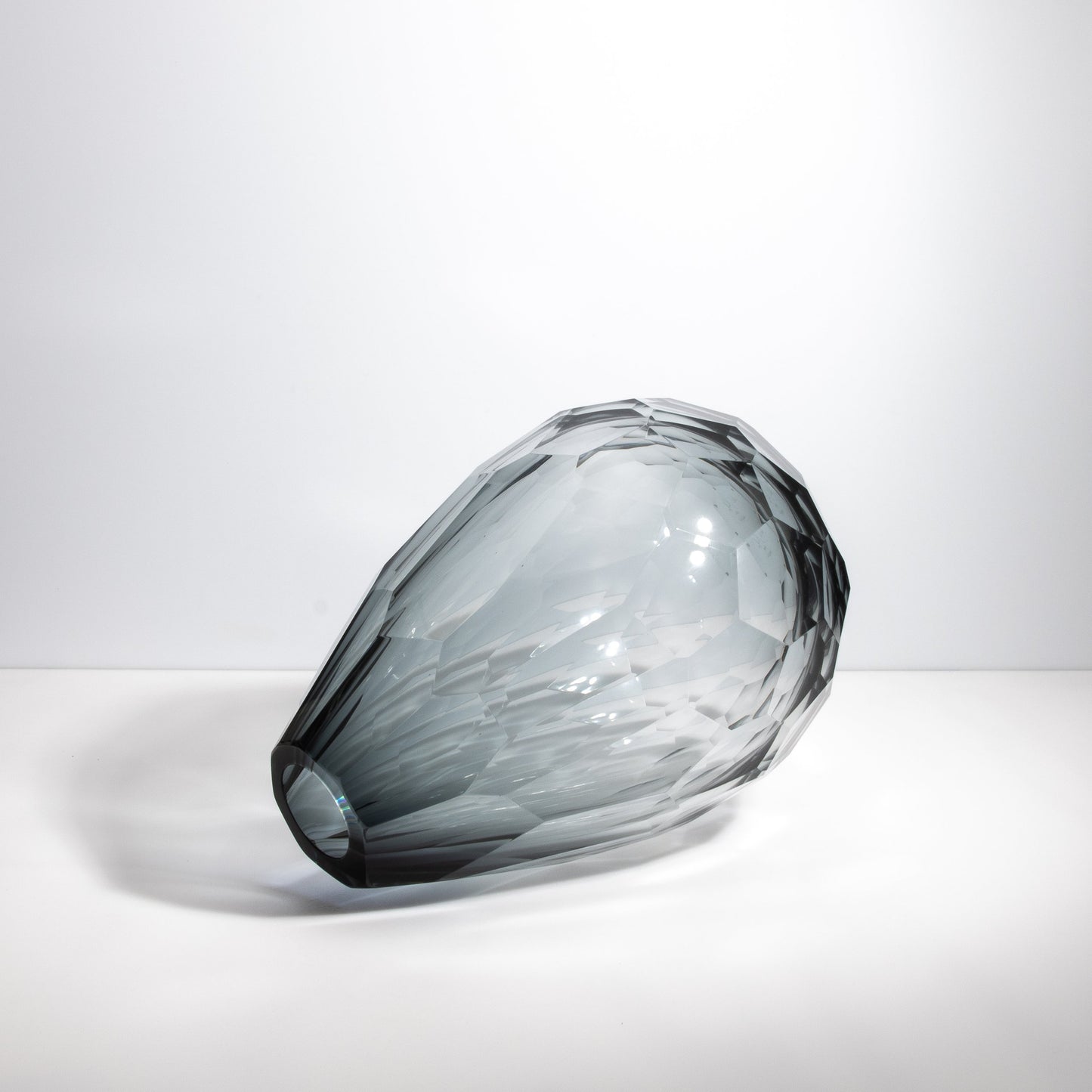 Murano Barrel Vase in Grey