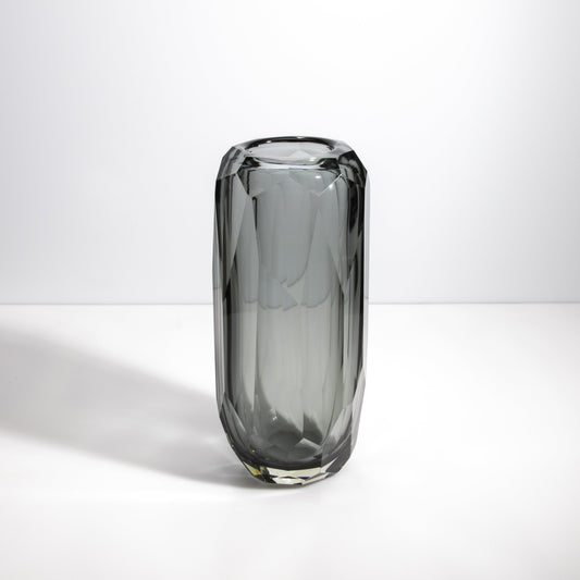 Murano Beveled Vase in Grey