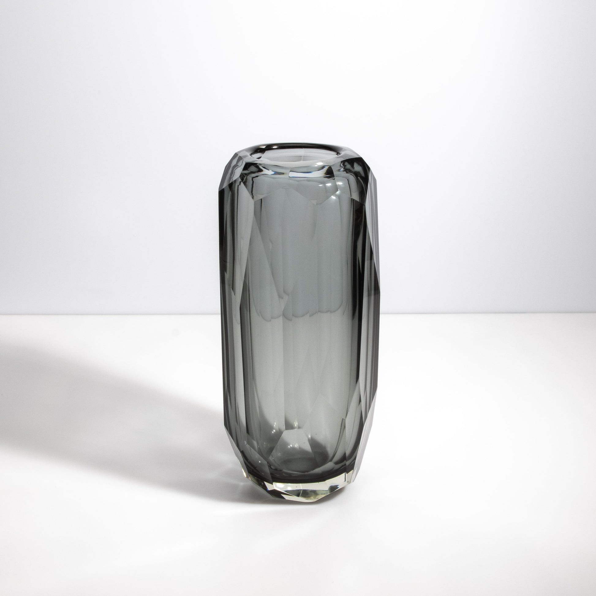 Murano Beveled Vase in Grey