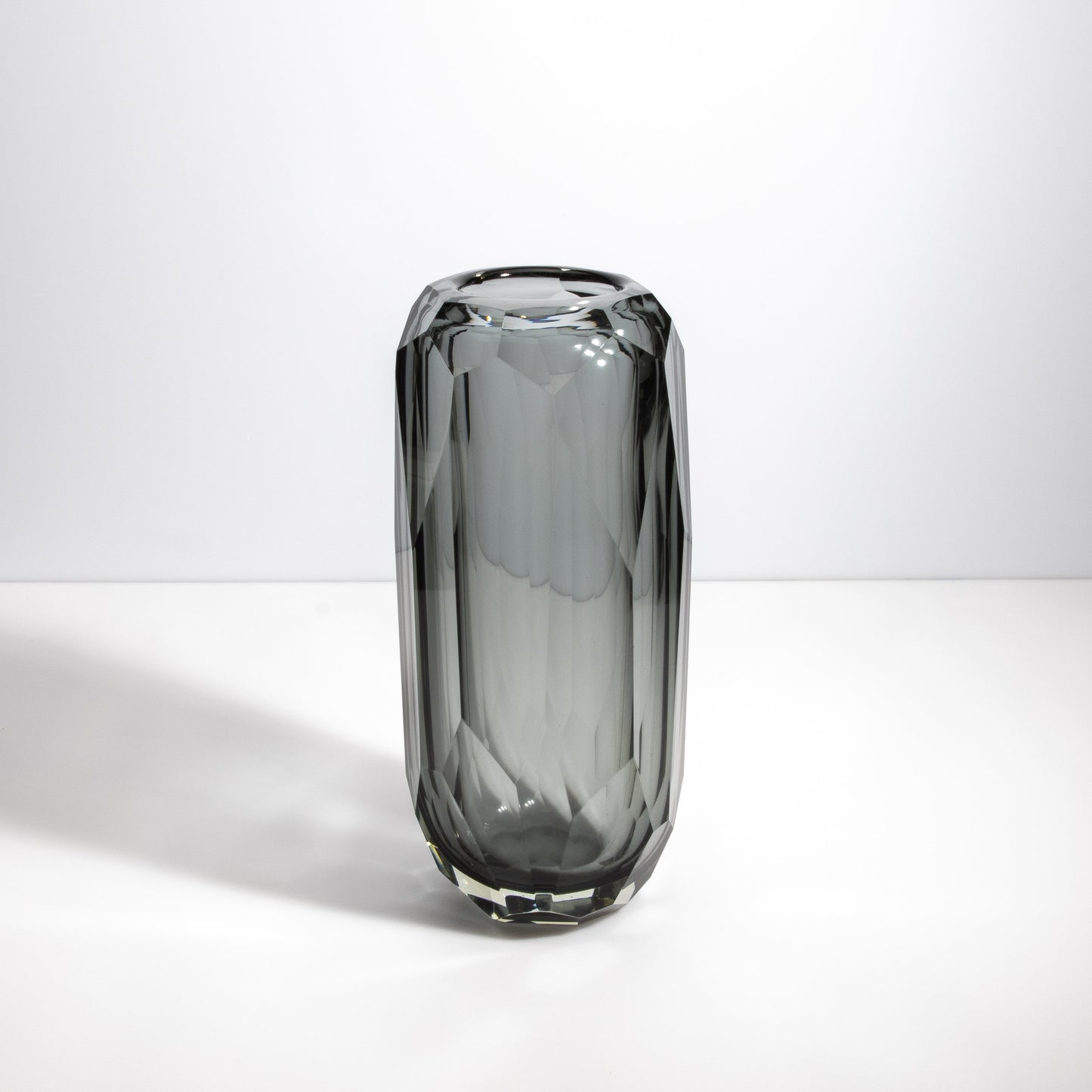 Murano Beveled Vase in Grey