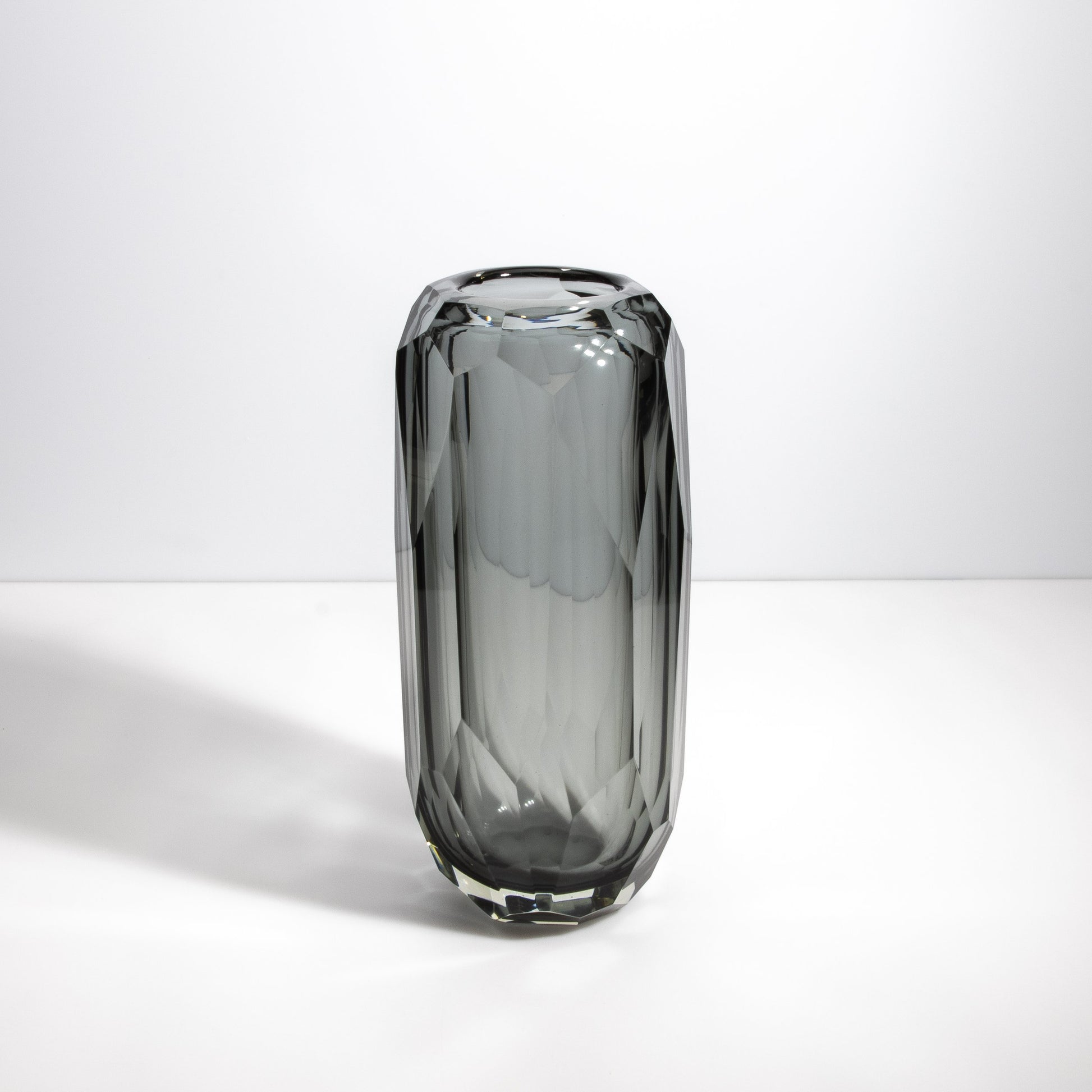 Murano Beveled Vase in Grey