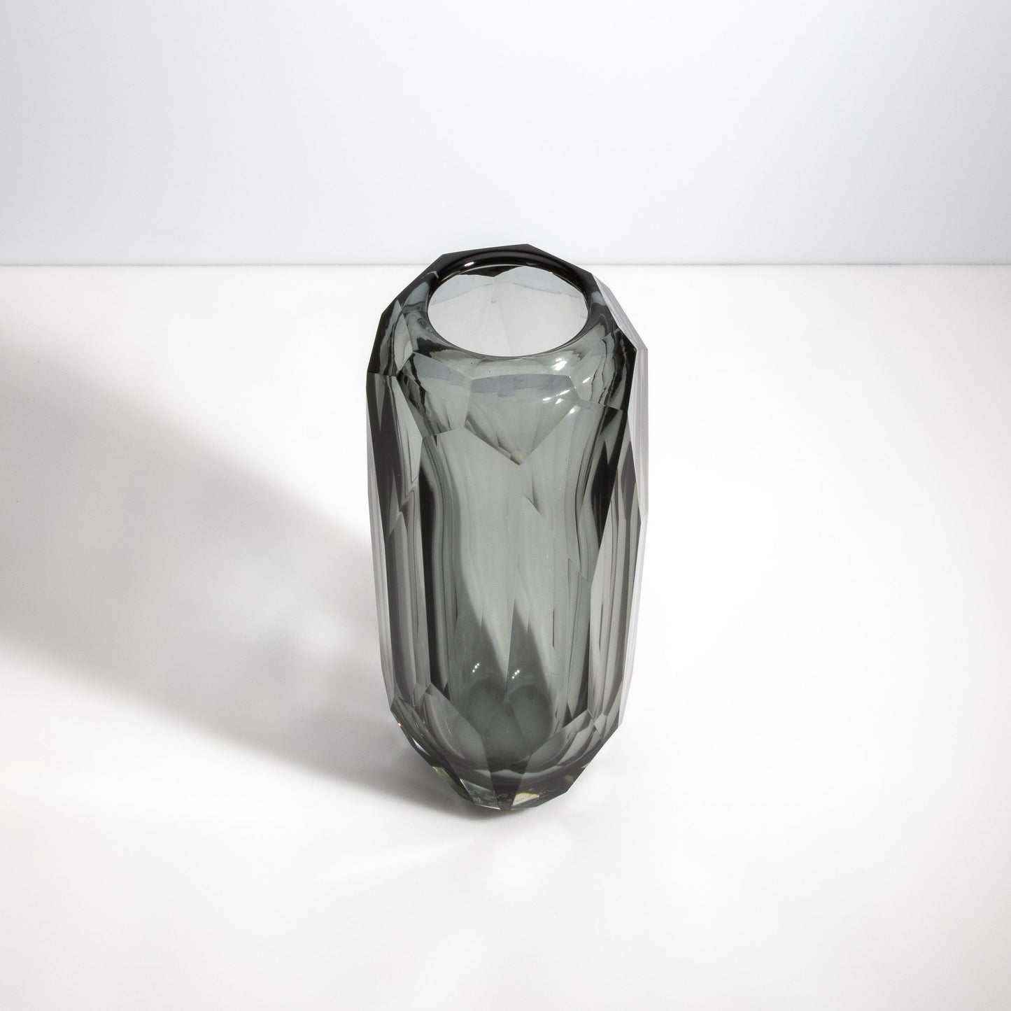 Murano Beveled Vase in Grey