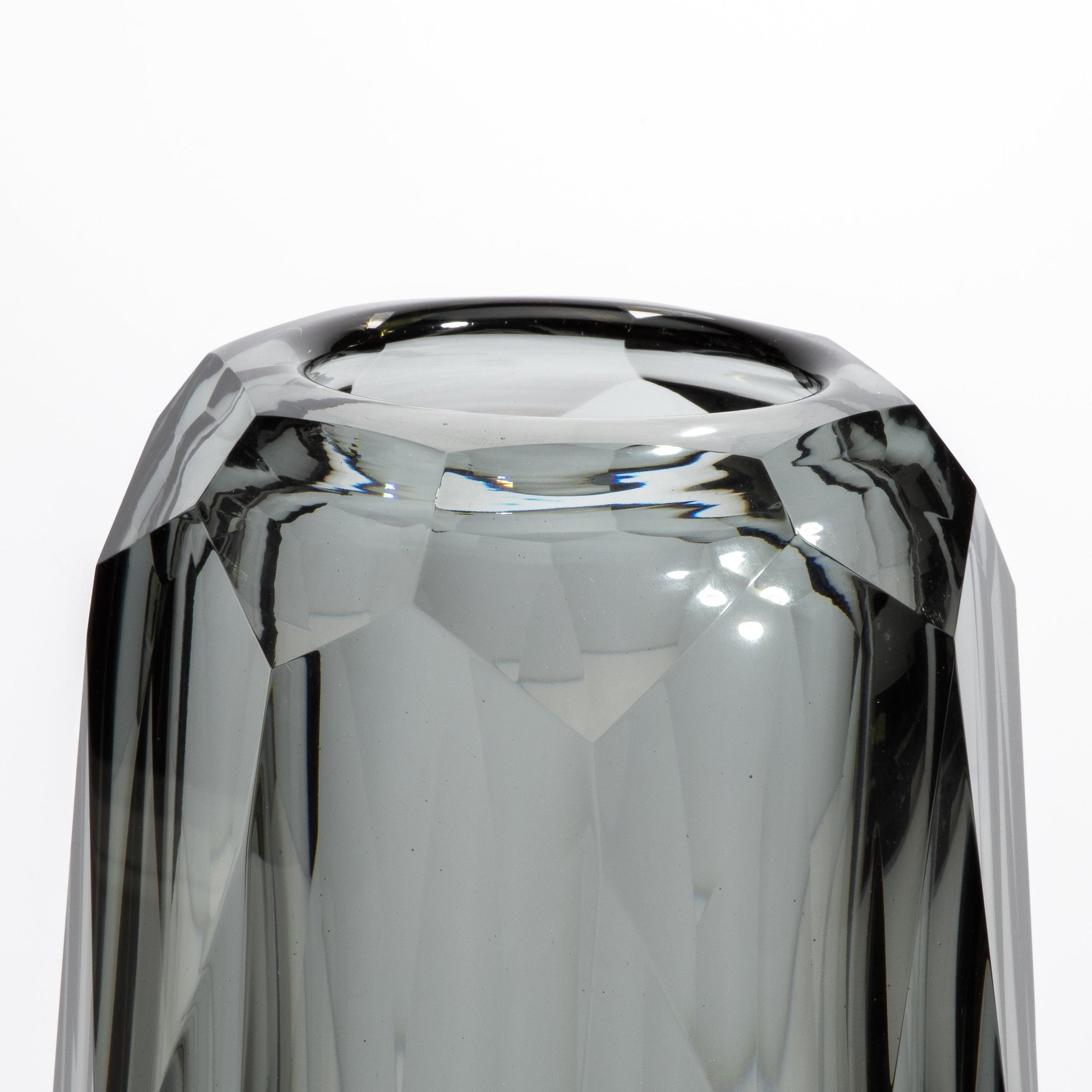 Murano Beveled Vase in Grey