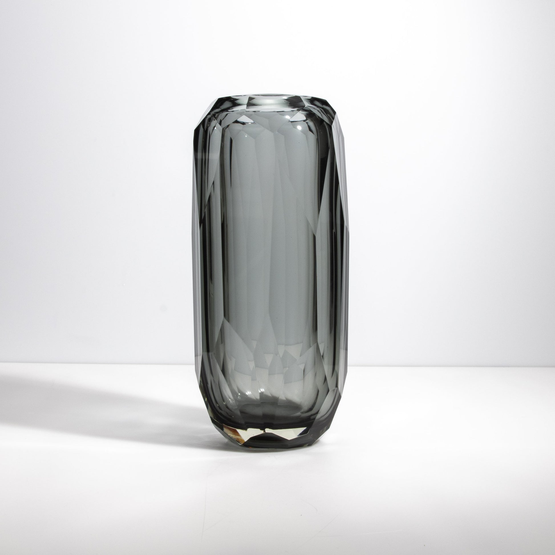 Murano Beveled Vase in Grey