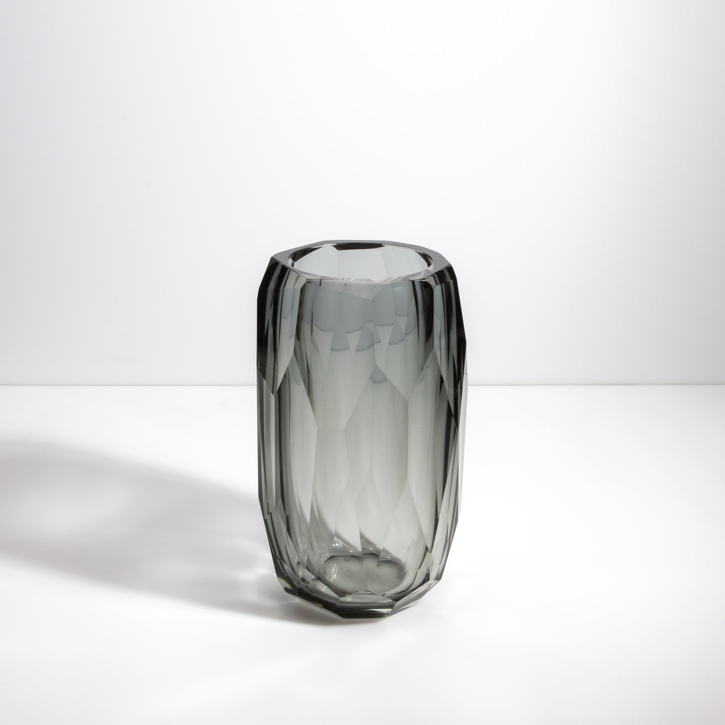 Murano Beveled Vase in Grey