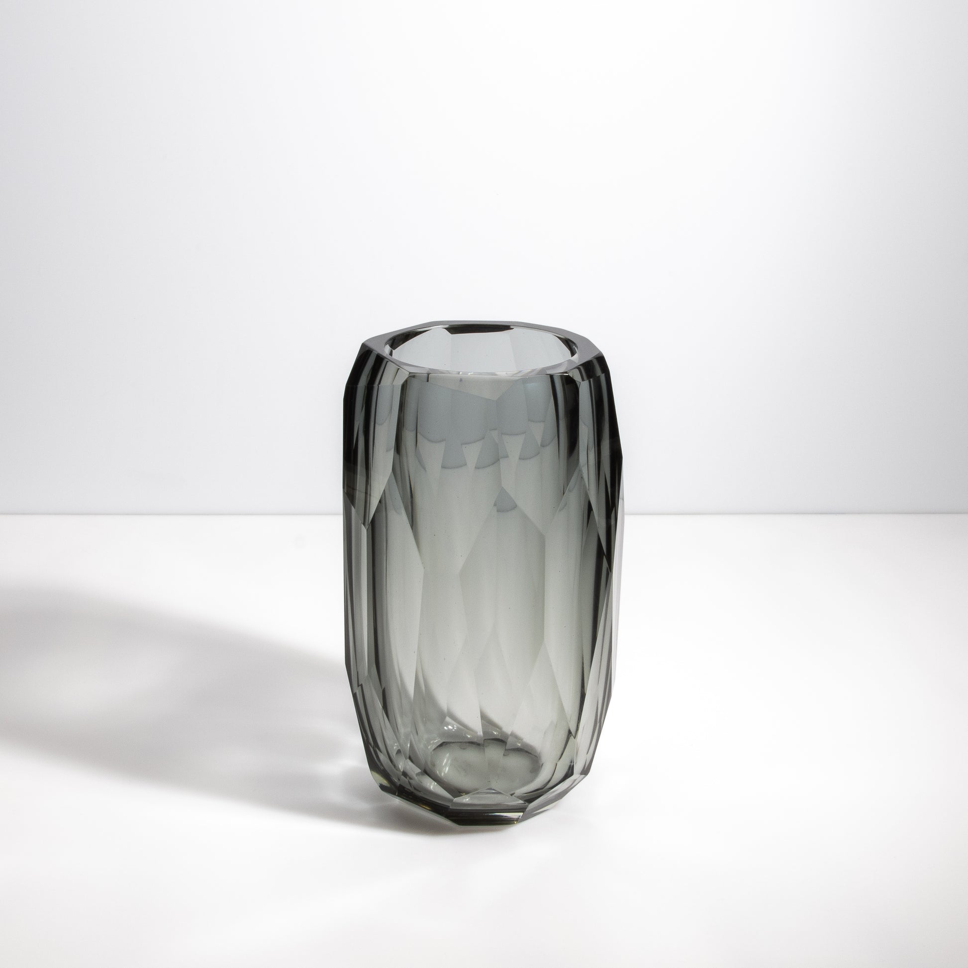 Murano Beveled Vase in Grey