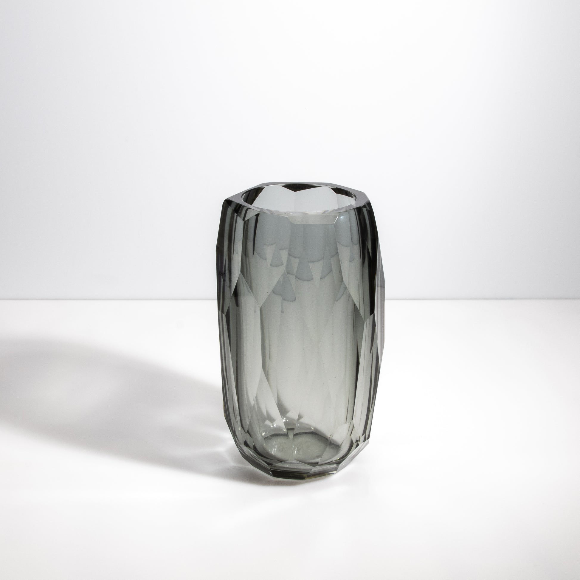 Murano Beveled Vase in Grey