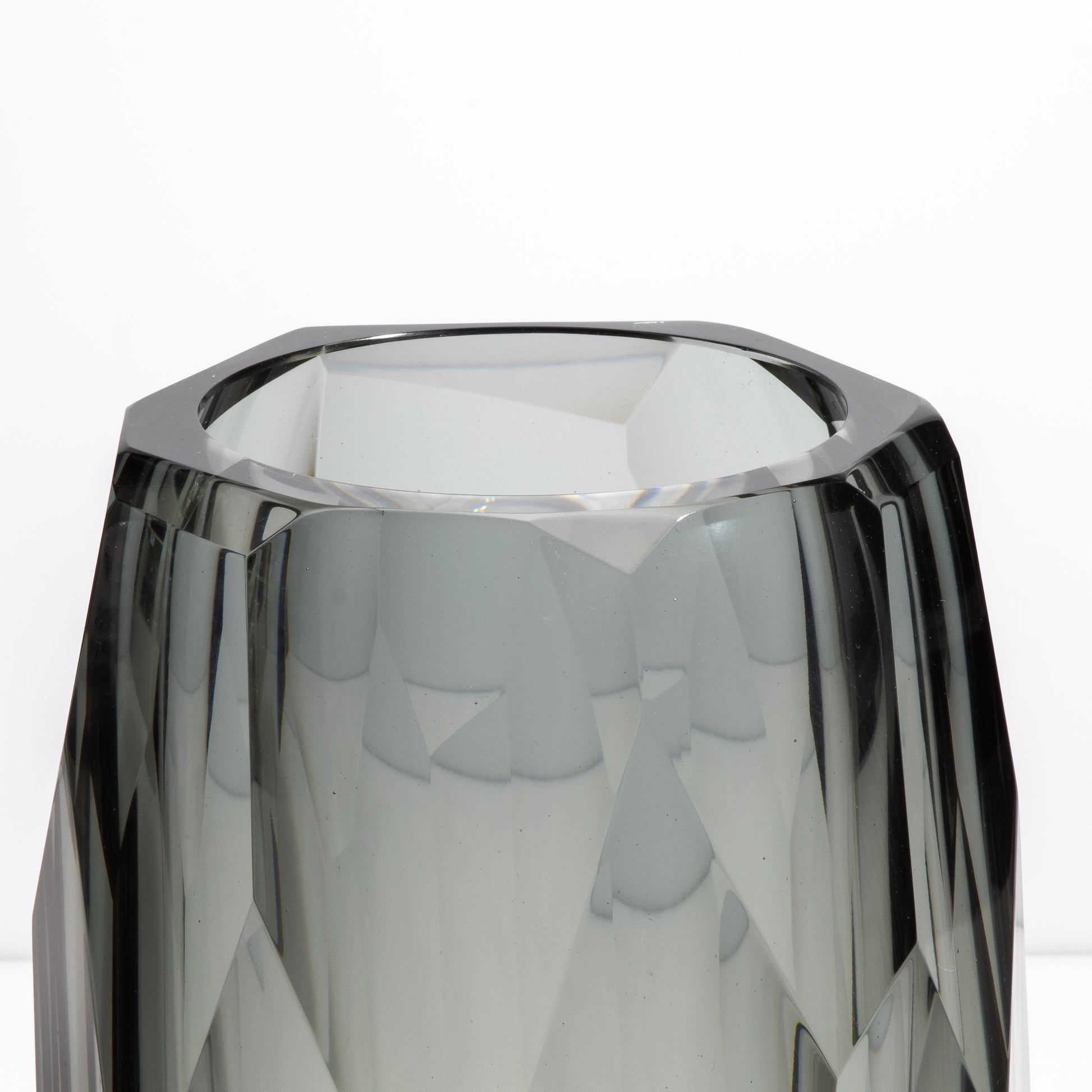 Murano Beveled Vase in Grey