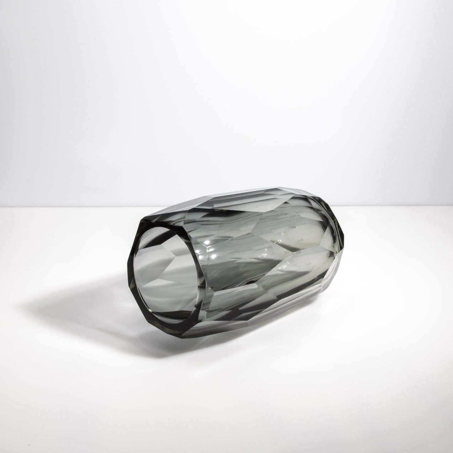 Murano Beveled Vase in Grey