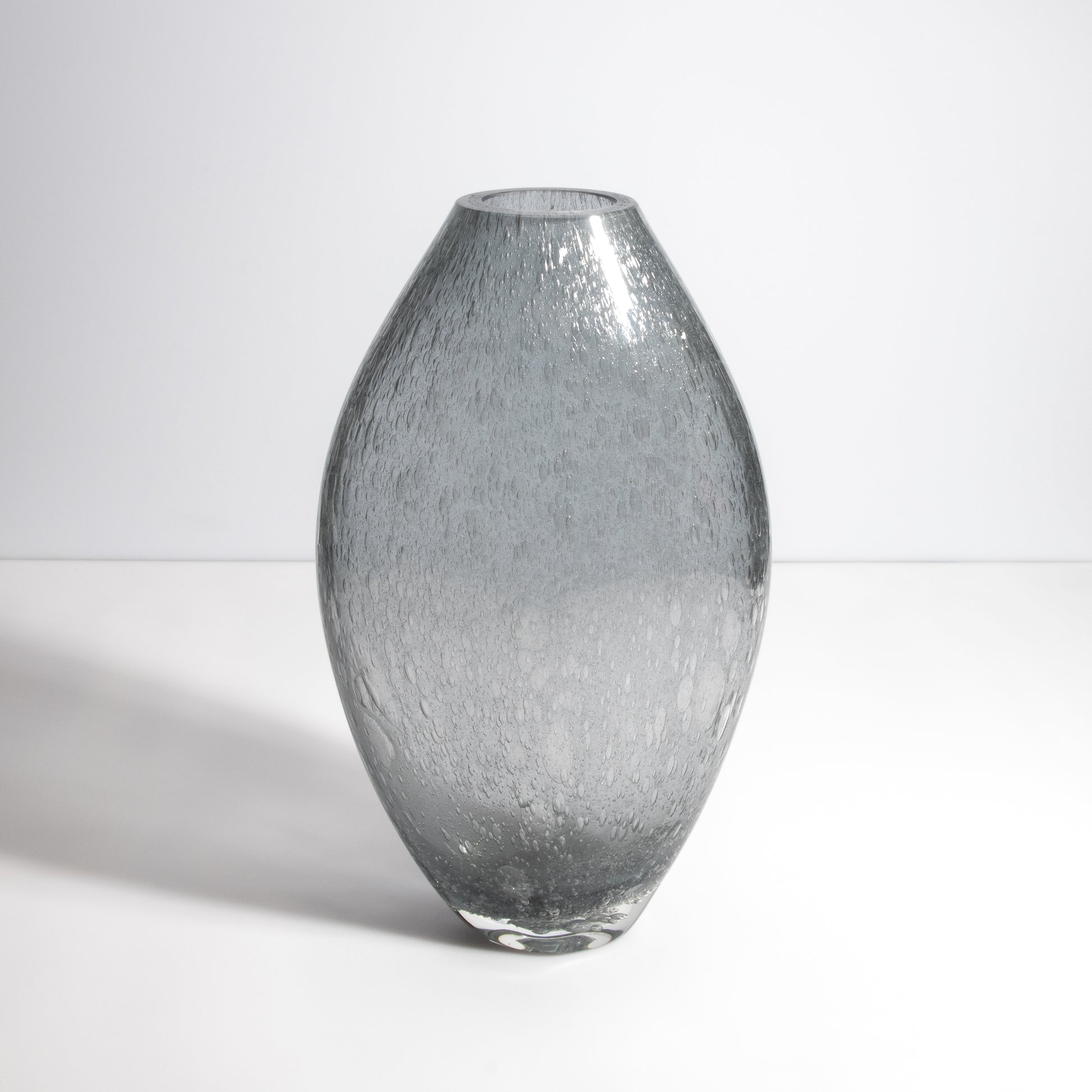 Murano Cloudy Vase with Bubbles in Grey
