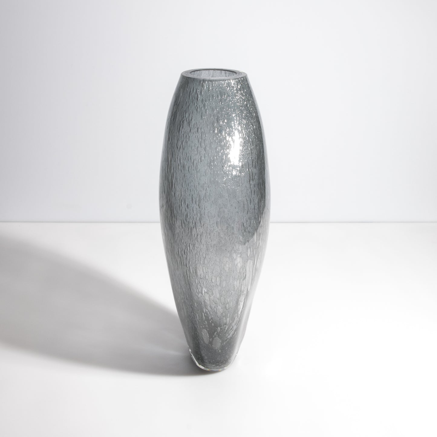 Murano Cloudy Vase with Bubbles in Grey