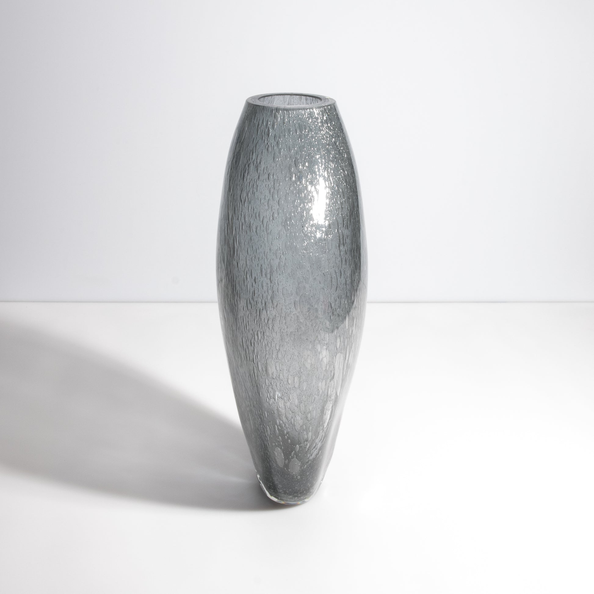 Murano Cloudy Vase with Bubbles in Grey