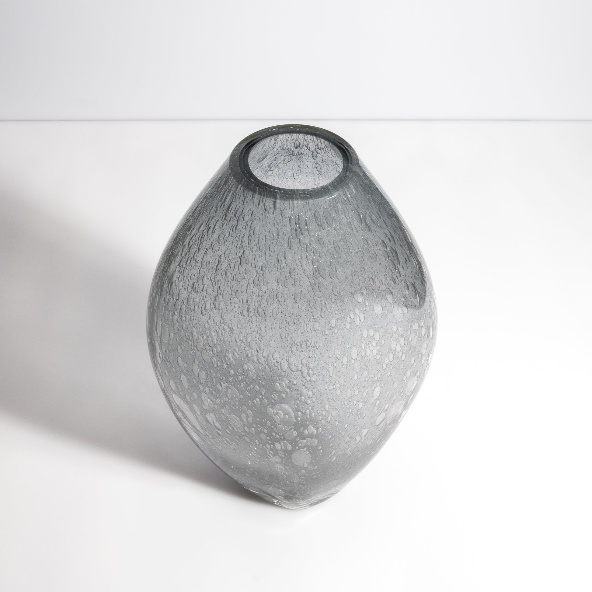 Murano Cloudy Vase with Bubbles in Grey