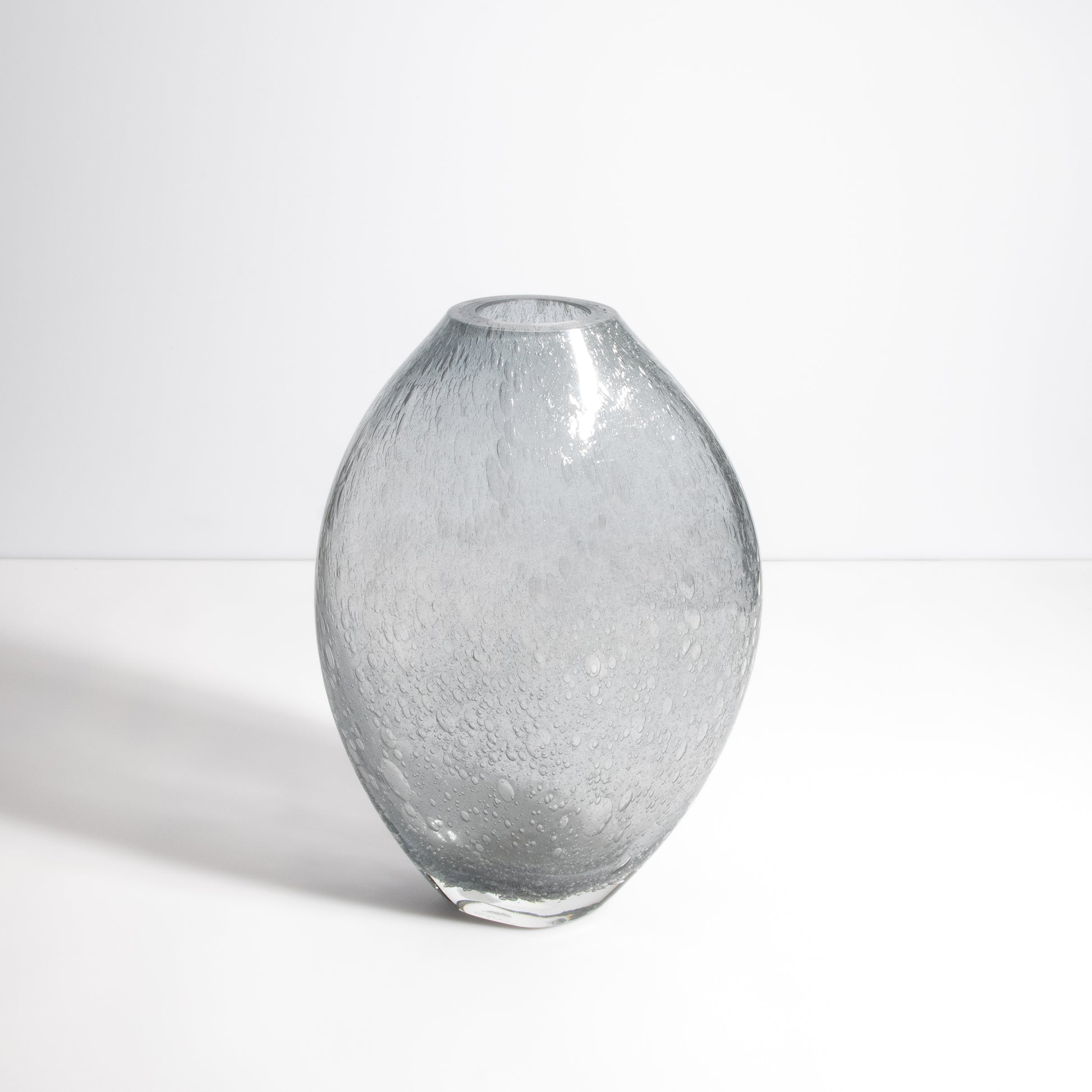 Murano Cloudy Vase with Bubbles in Grey