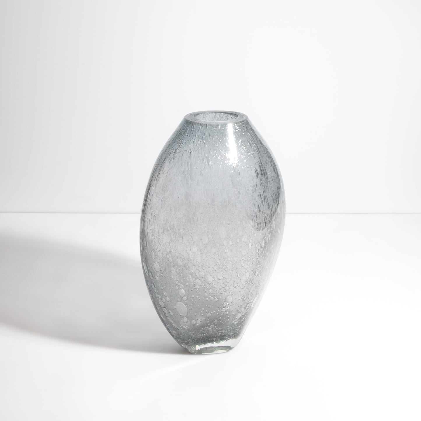 Murano Cloudy Vase with Bubbles in Grey