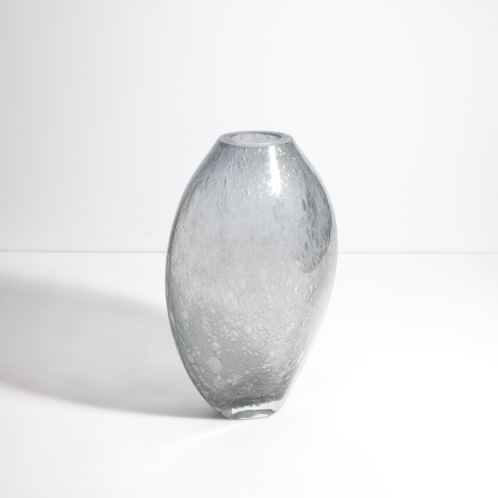 Murano Cloudy Vase with Bubbles in Grey