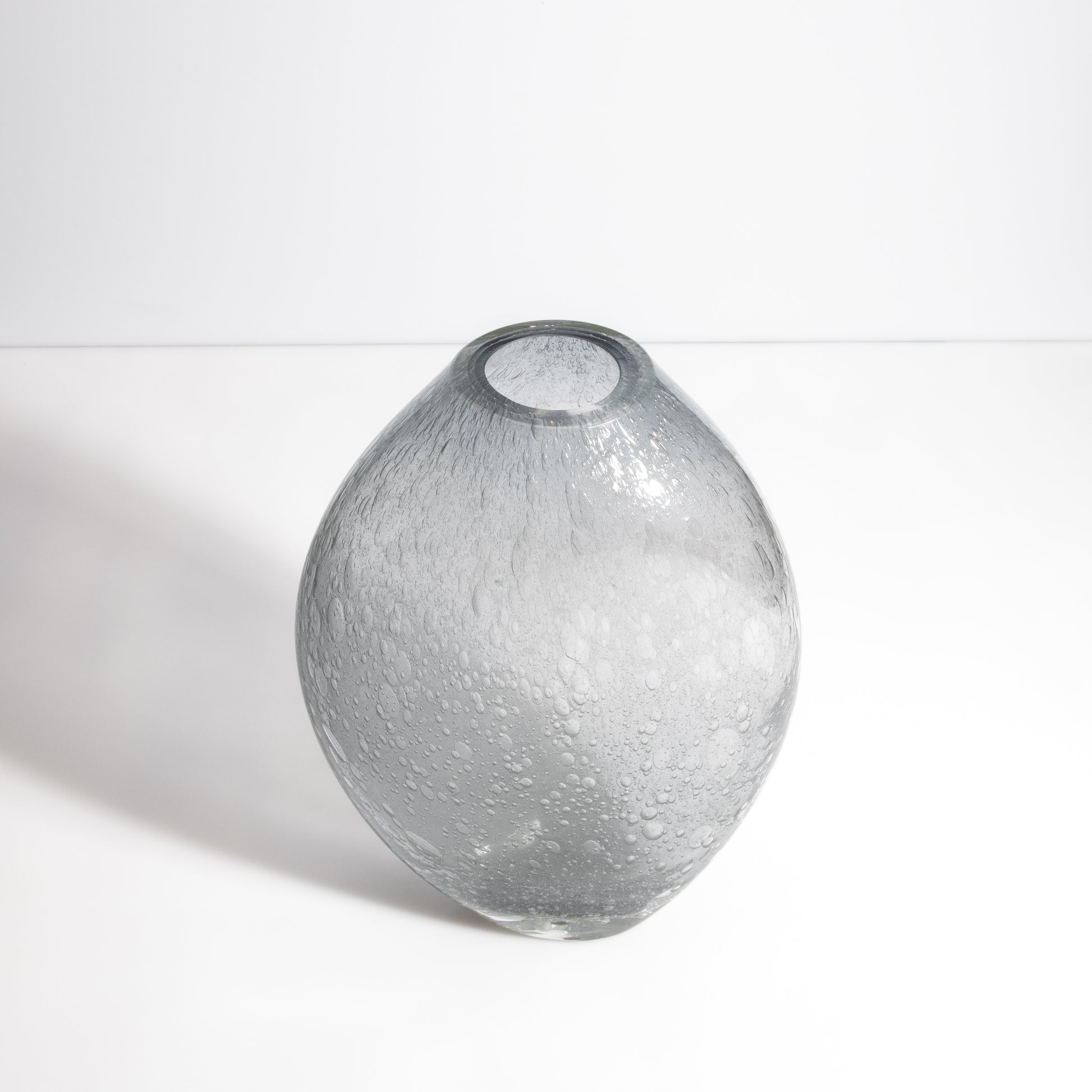 Murano Cloudy Vase with Bubbles in Grey