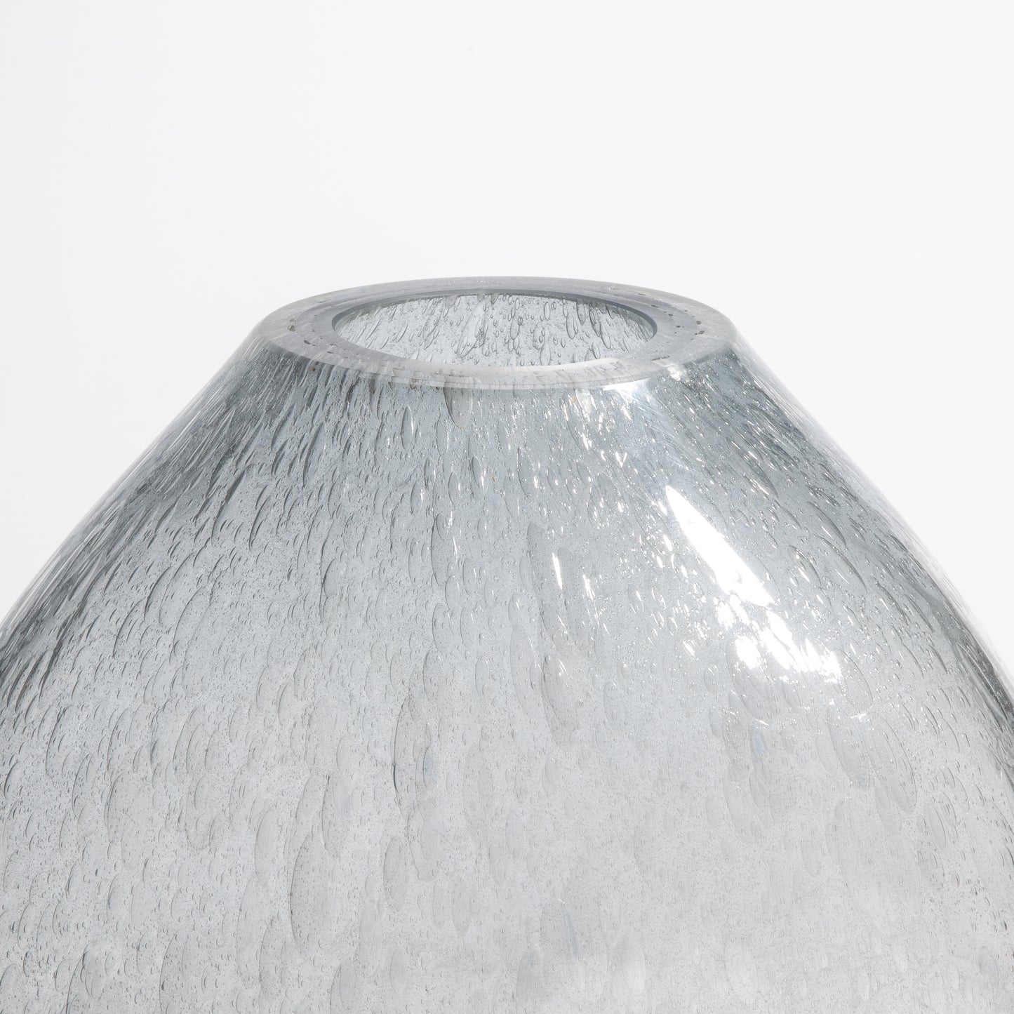 Murano Cloudy Vase with Bubbles in Grey