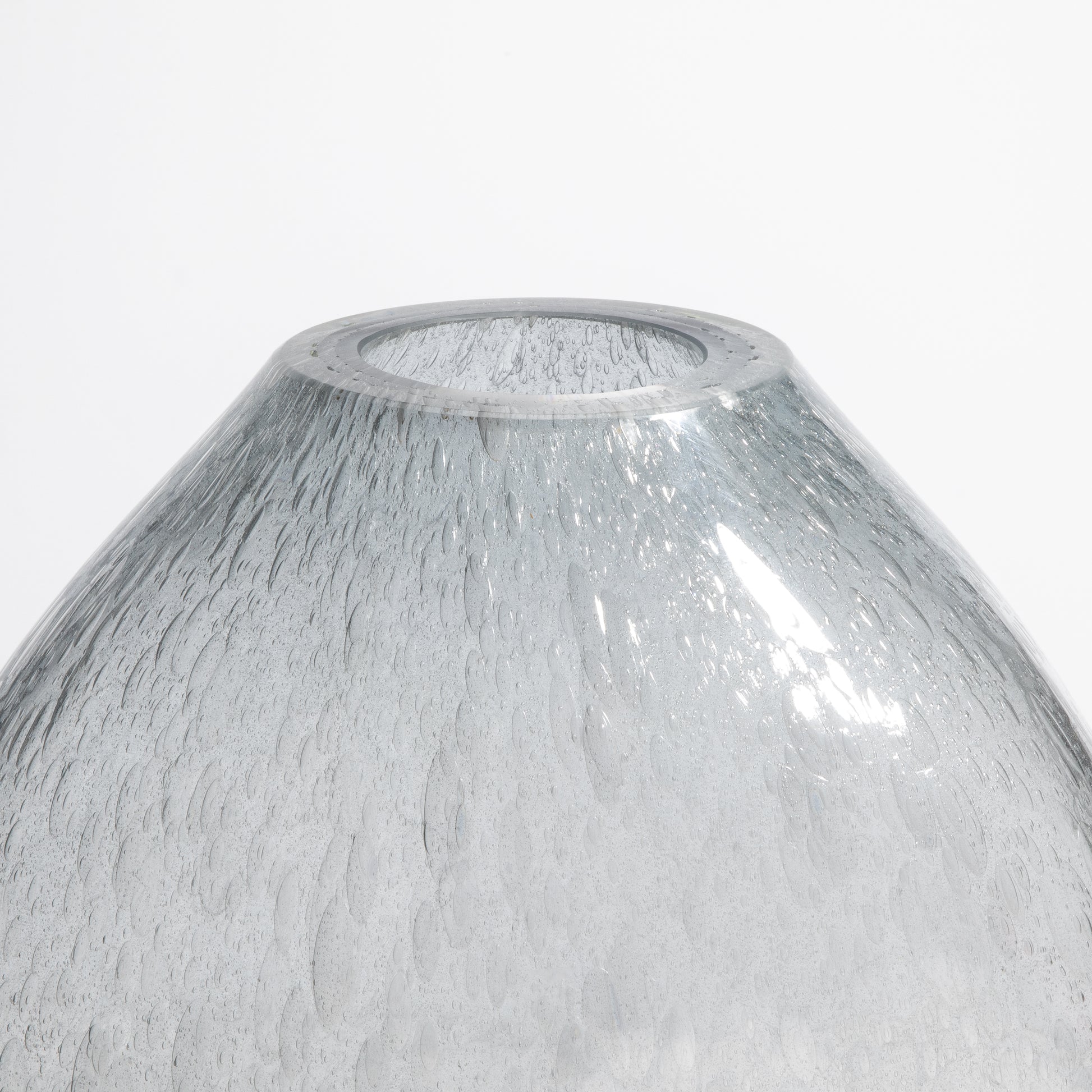 Murano Cloudy Vase with Bubbles in Grey