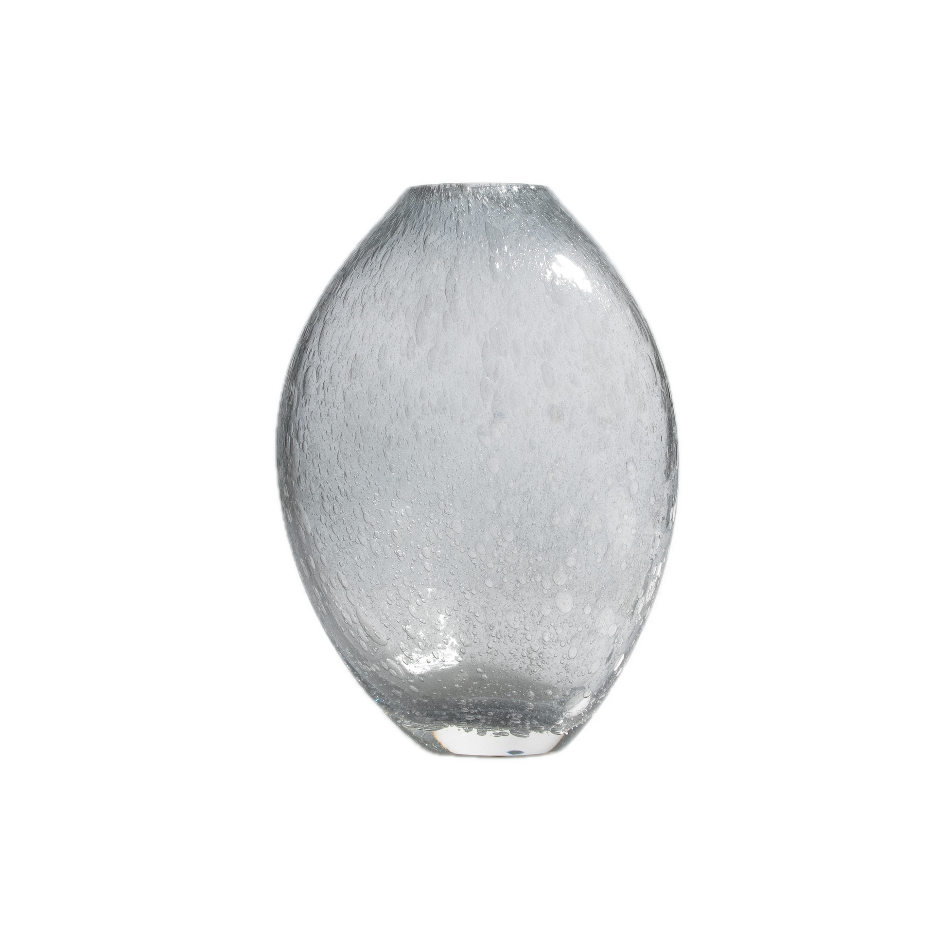 Murano Cloudy Vase with Bubbles in Grey