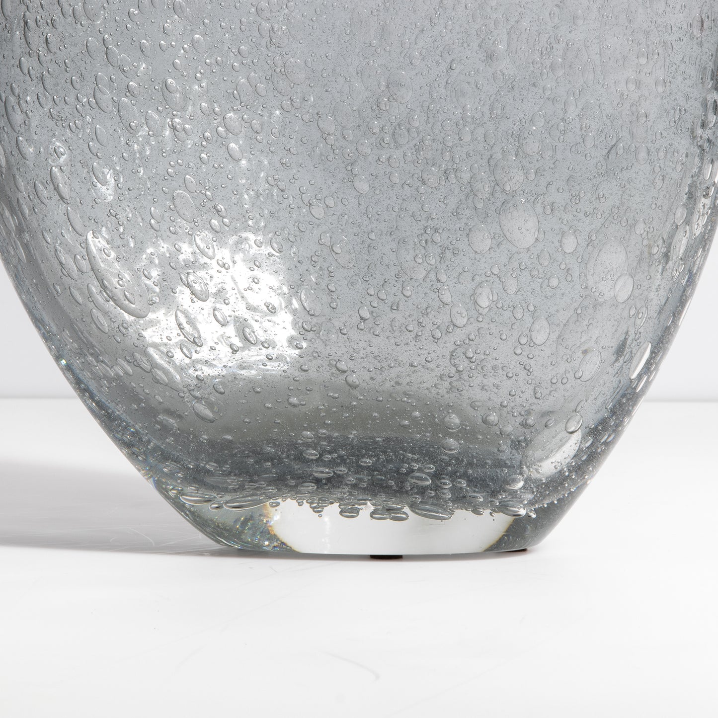 Murano Cloudy Vase with Bubbles in Grey
