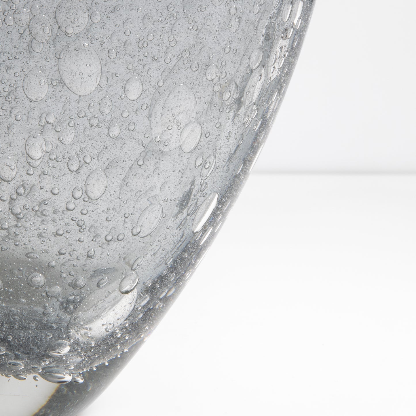 Murano Cloudy Vase with Bubbles in Grey