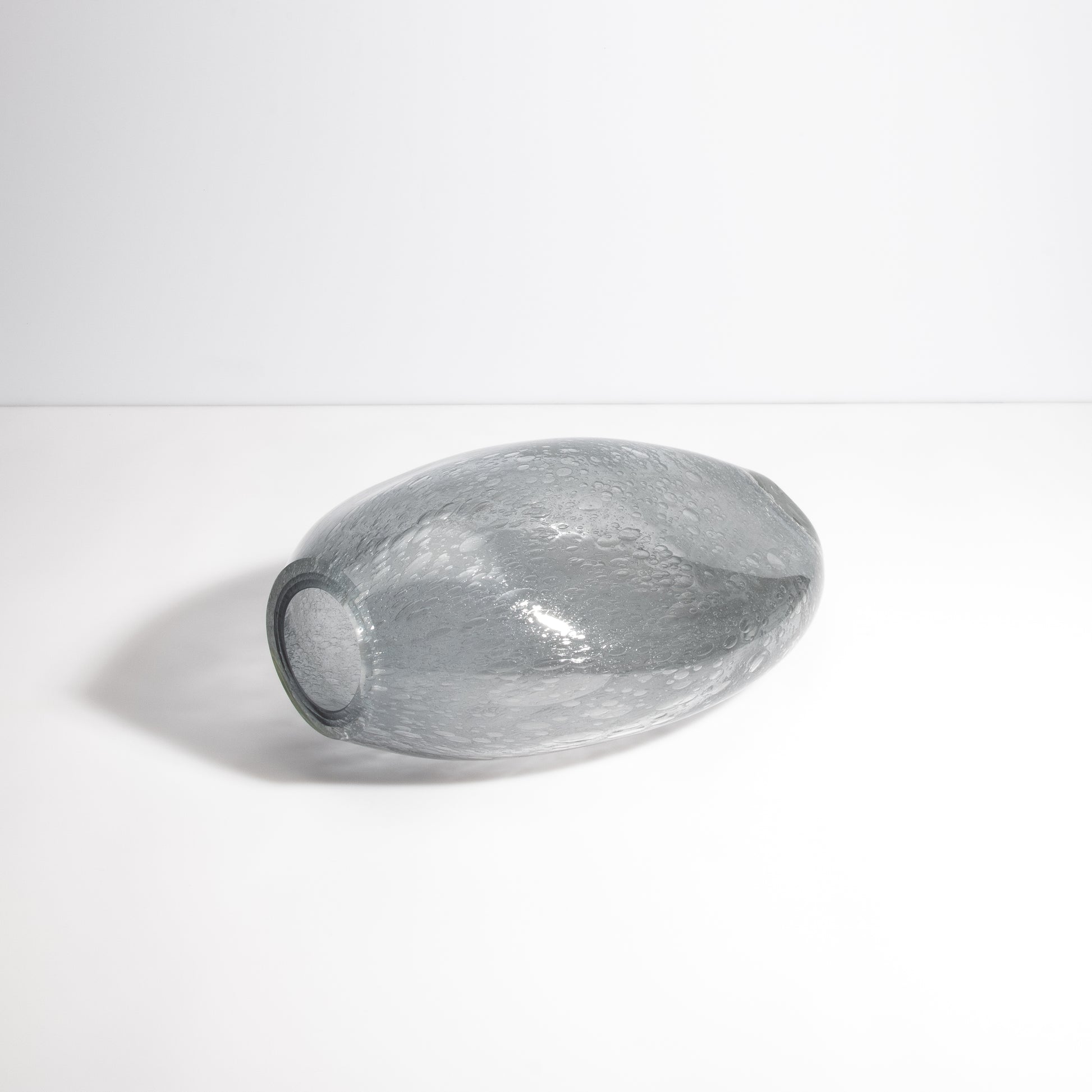 Murano Cloudy Vase with Bubbles in Grey