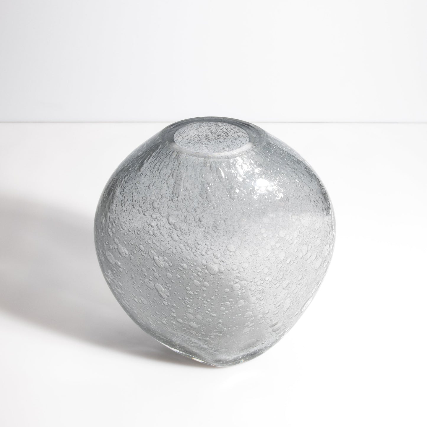 Murano Cloudy Vase with Bubbles in Grey