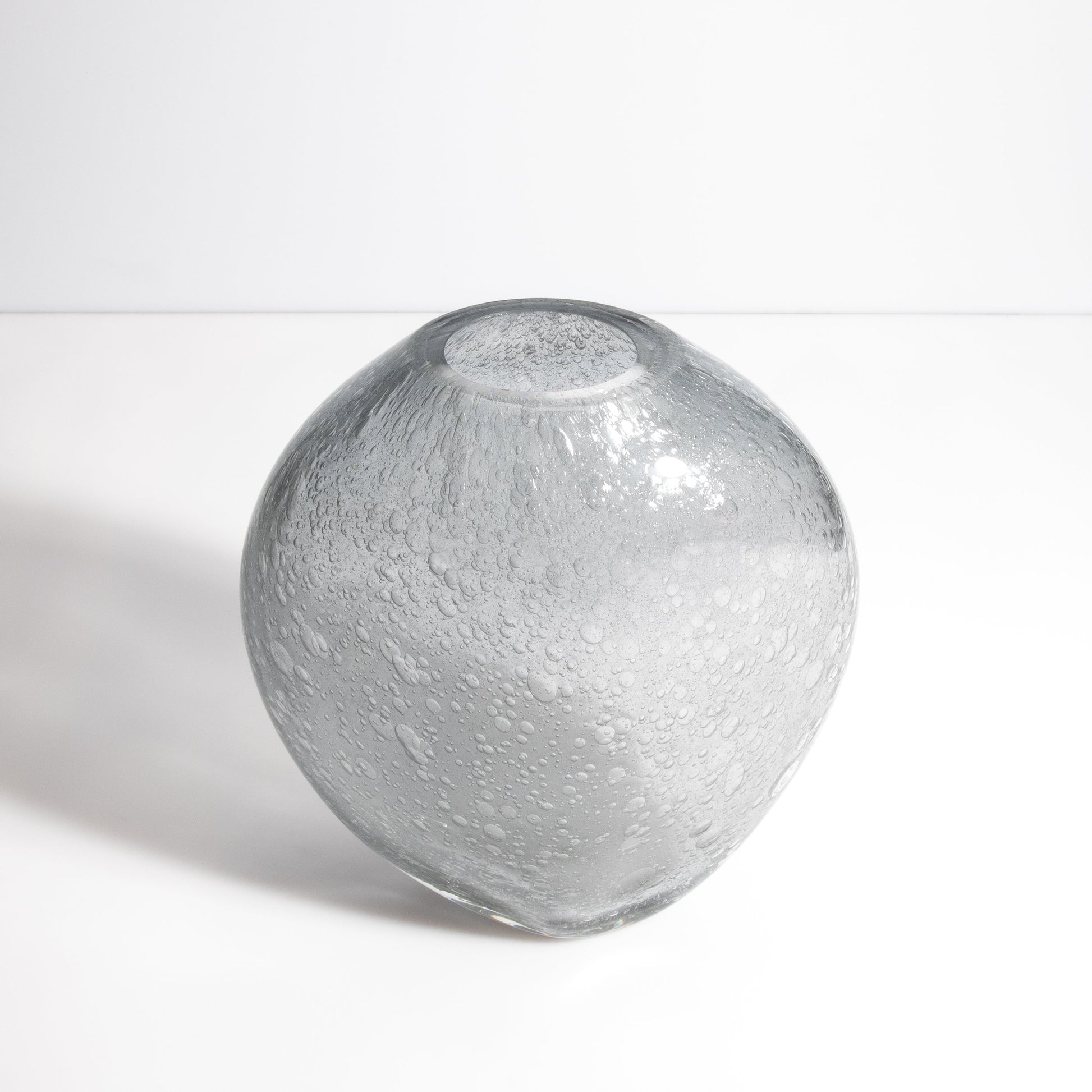 Murano Cloudy Vase with Bubbles in Grey