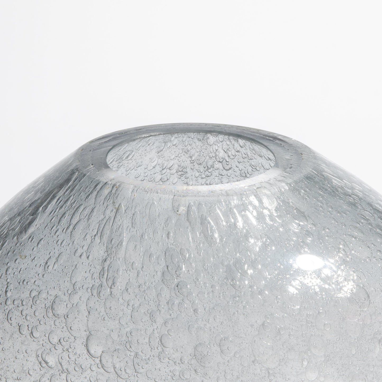 Murano Cloudy Vase with Bubbles in Grey