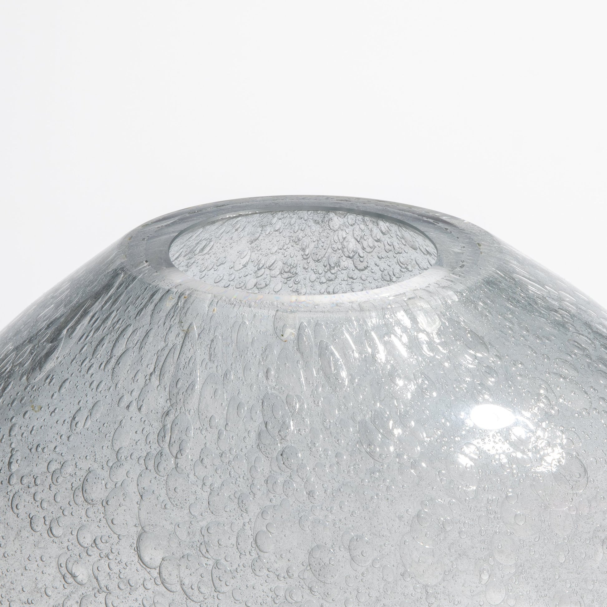 Murano Cloudy Vase with Bubbles in Grey