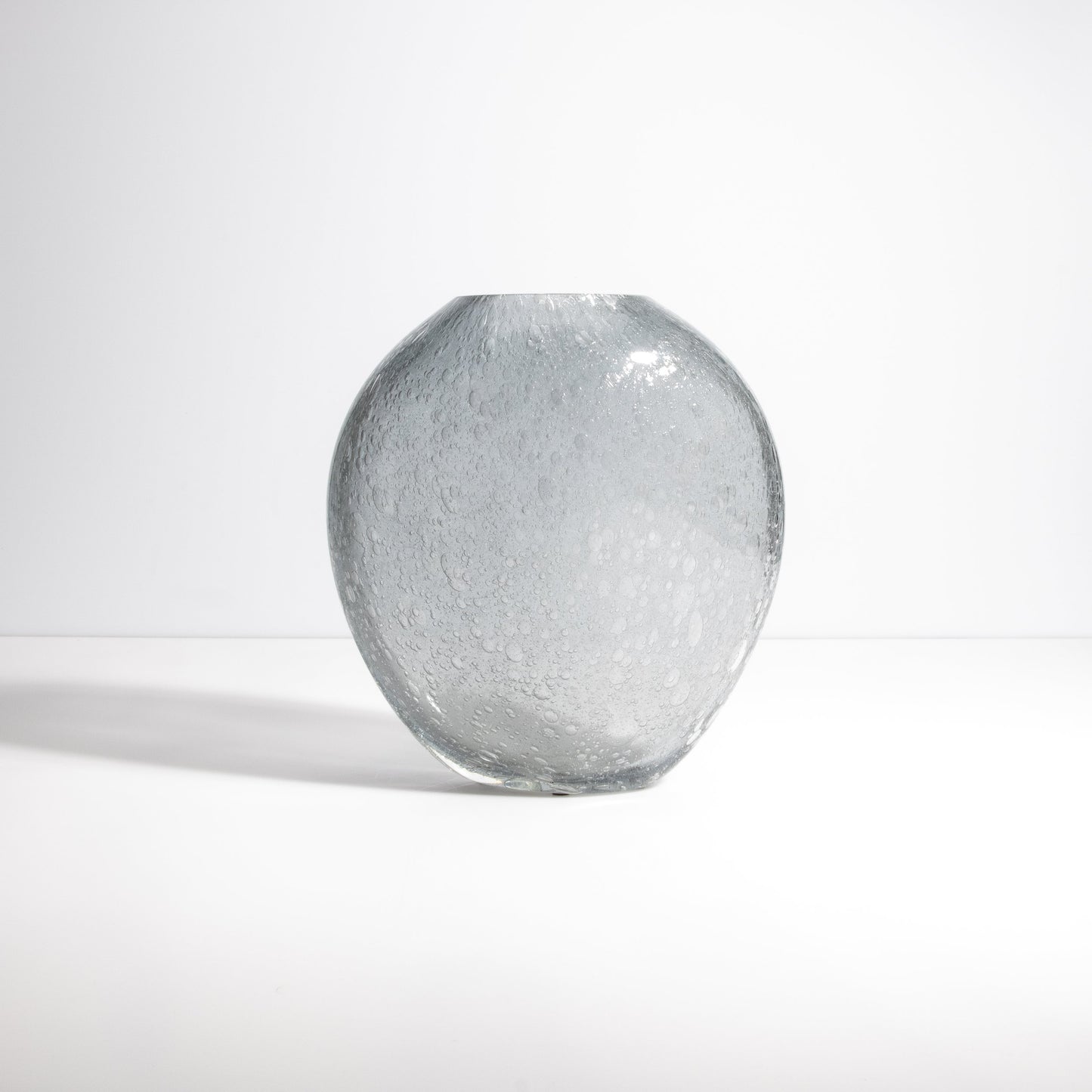 Murano Cloudy Vase with Bubbles in Grey