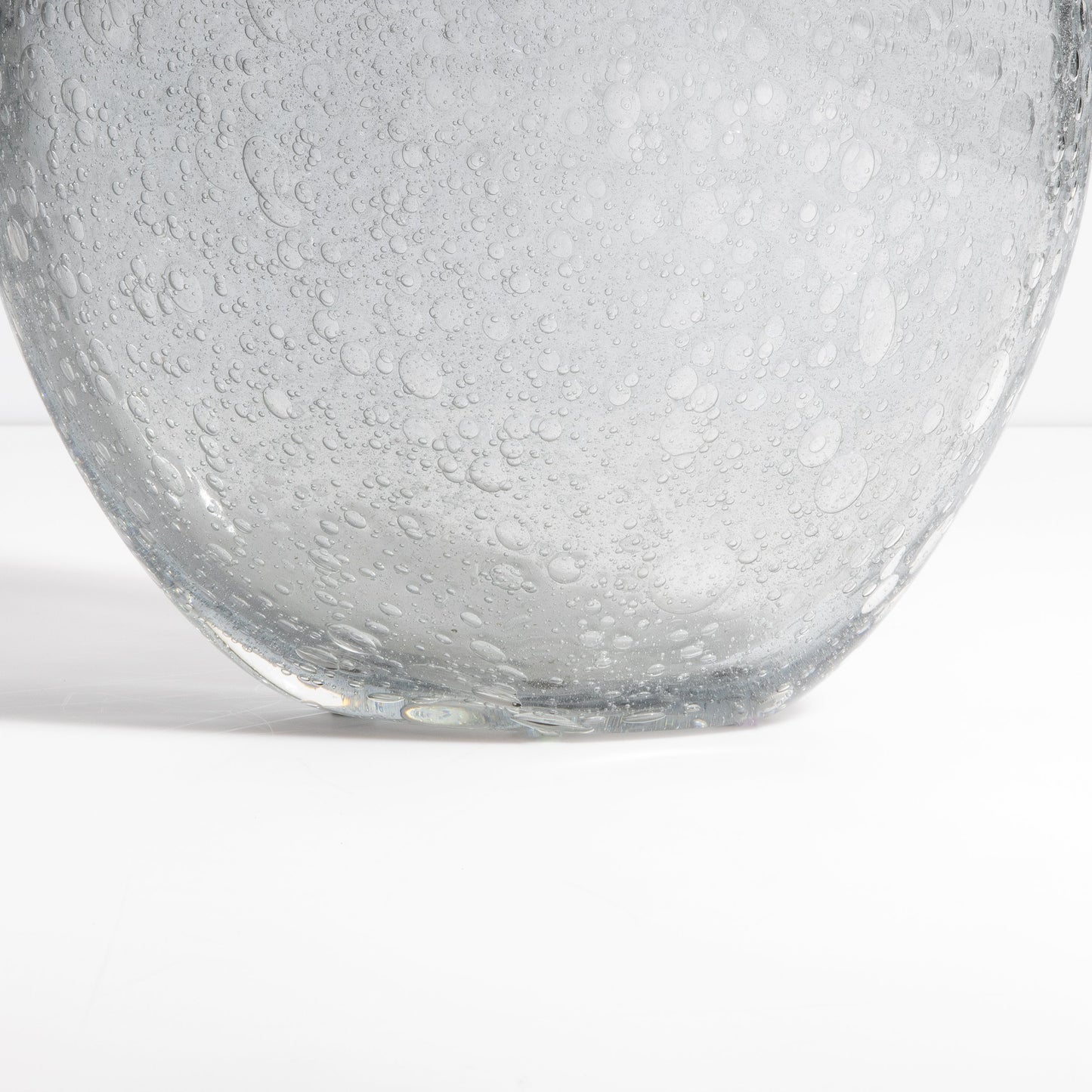 Murano Cloudy Vase with Bubbles in Grey