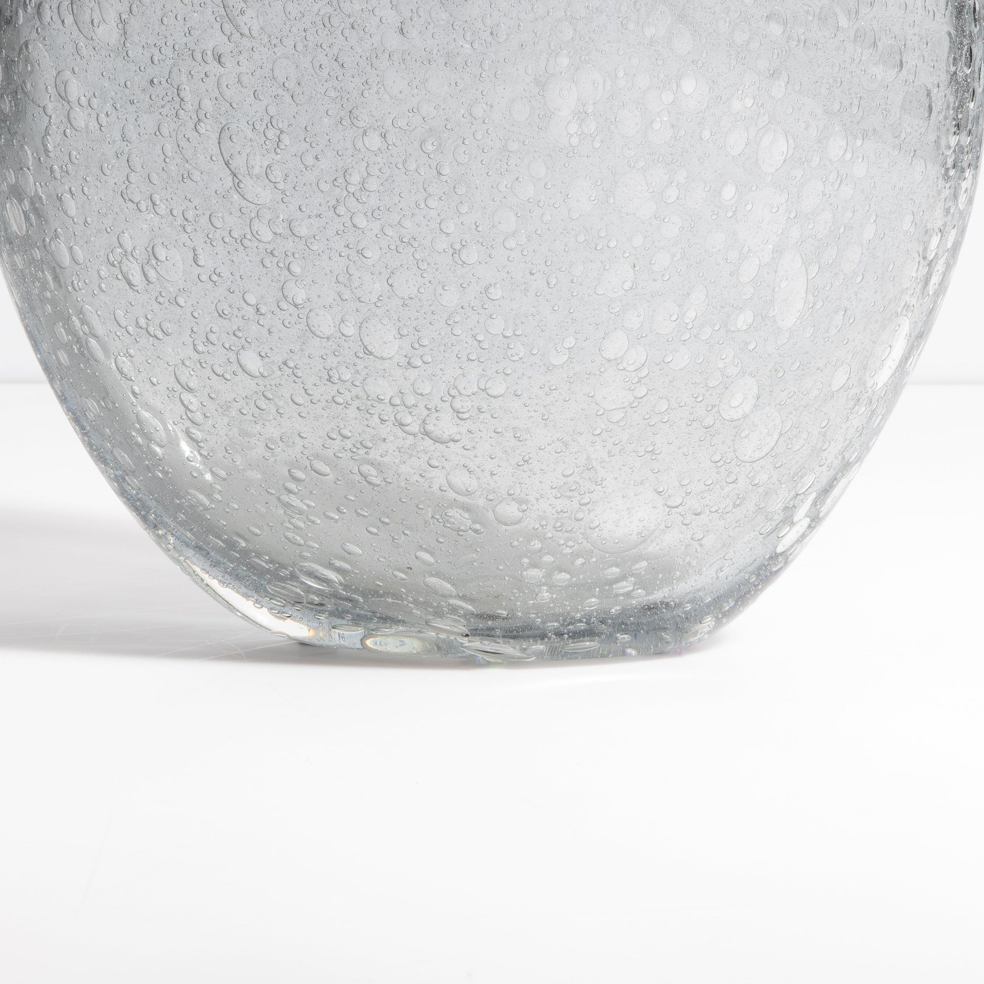 Murano Cloudy Vase with Bubbles in Grey